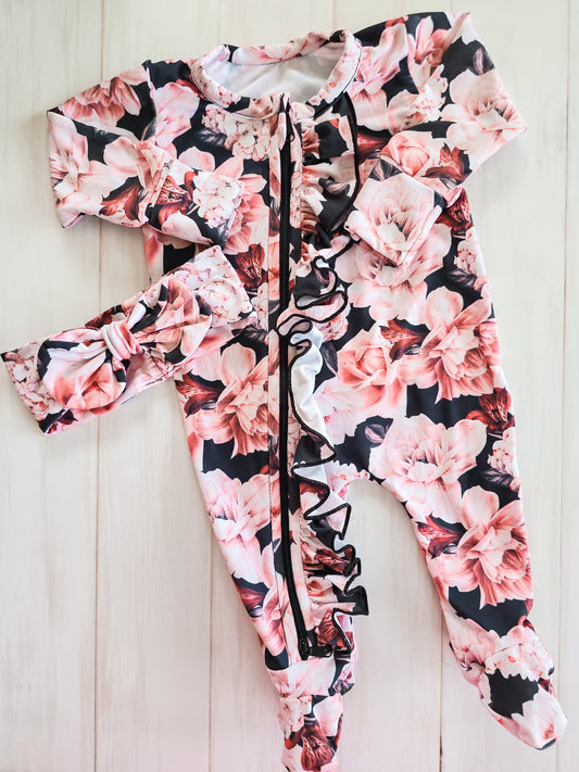 Frilly Zippy Grow- Black and Pink Peonies
