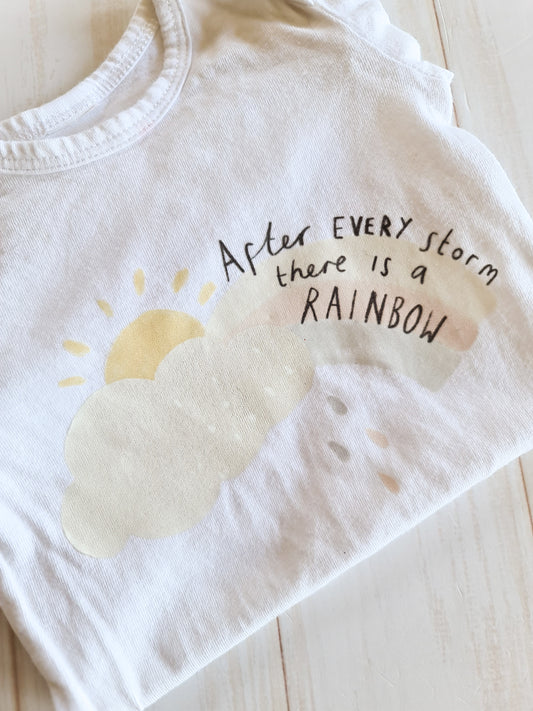 Printed Onesie- After Every Storm is a Rainbow