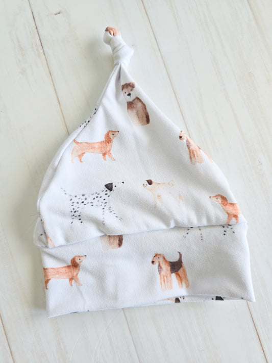Tie knot beanie-Doggies