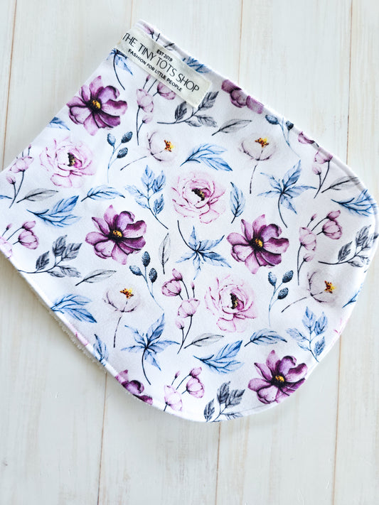 Burp Cloth- Purple and Blue Flowers