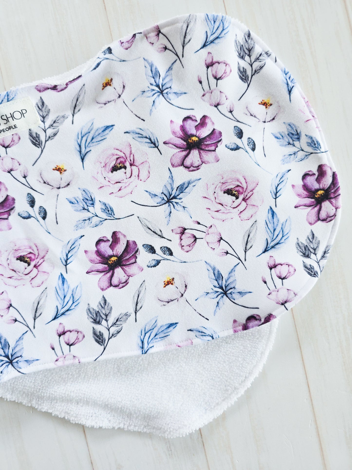 Burp Cloth- Purple and Blue Flowers