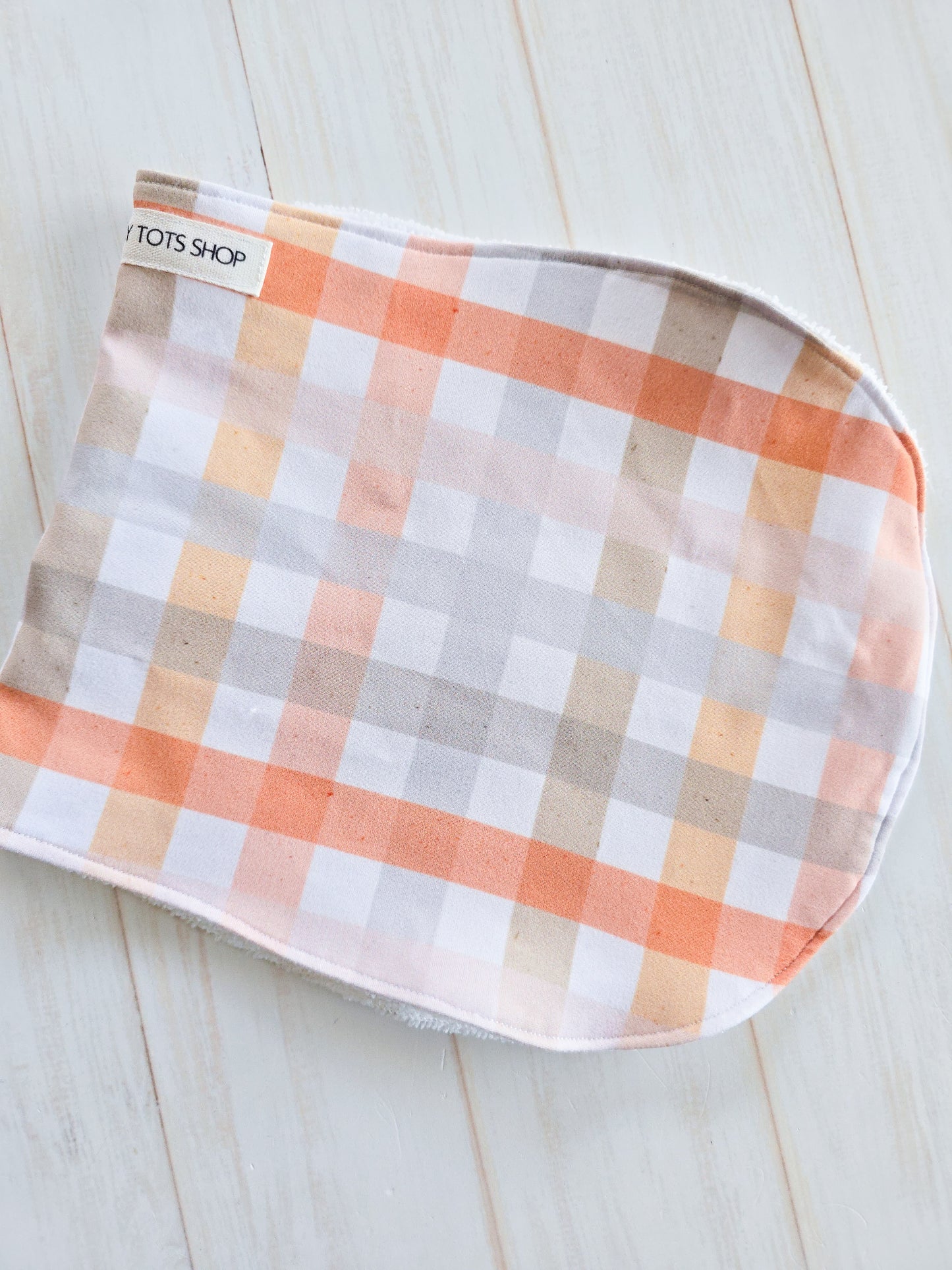 Burp Cloth- Checkered Rust