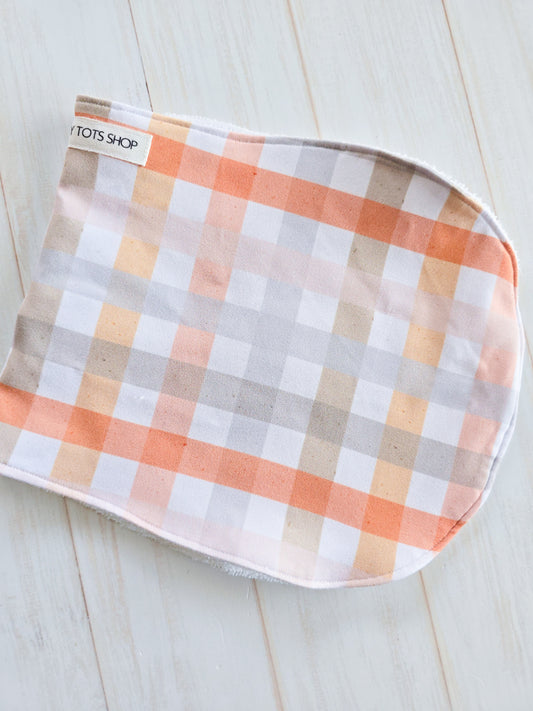Burp Cloth- Checkered Rust
