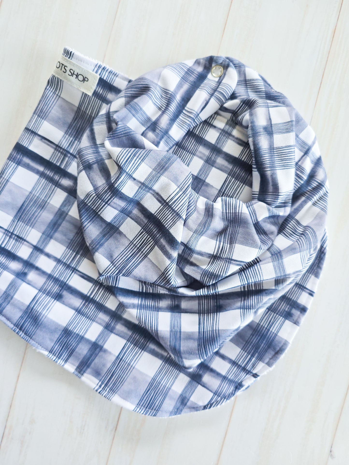 Bandana Bib- Navy Checkered