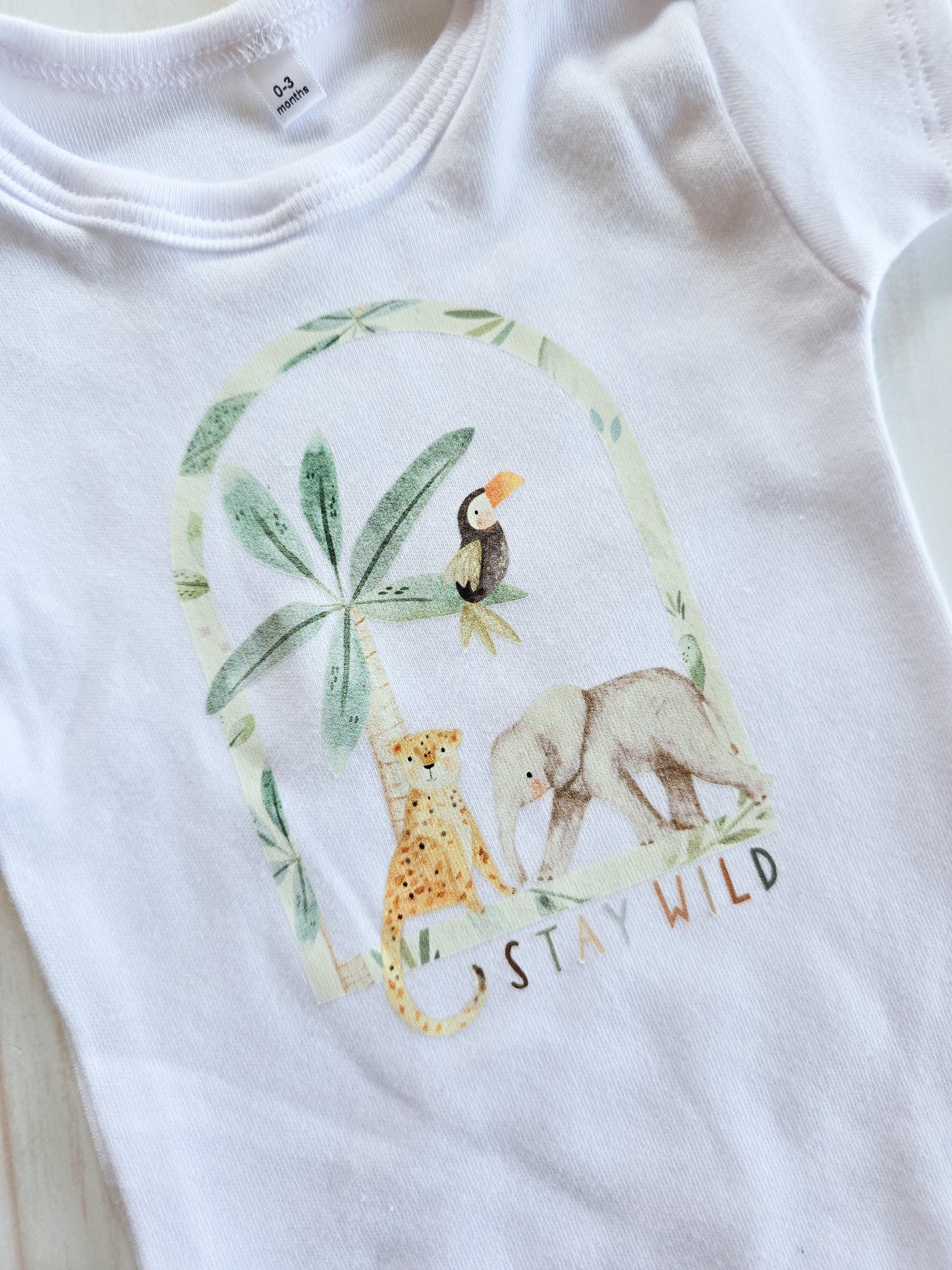 Printed Bodysuit/Shirt- Jungle Friends