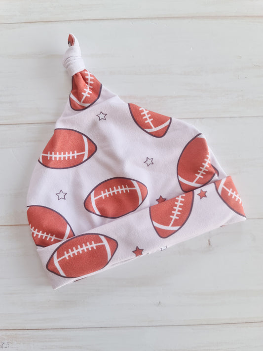Tie knot beanie- Football