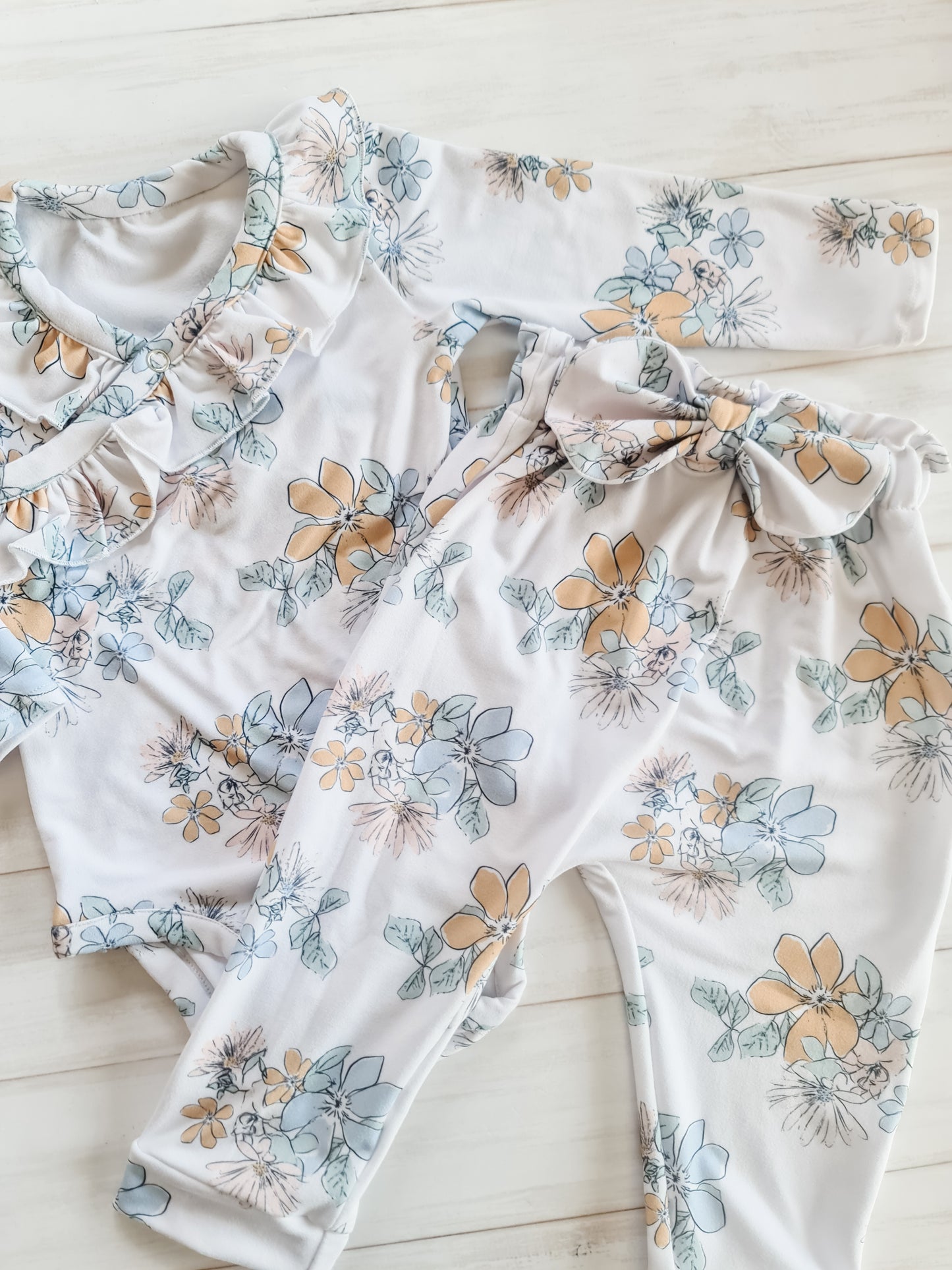 Kitty Bow Pants- Garden Blooms