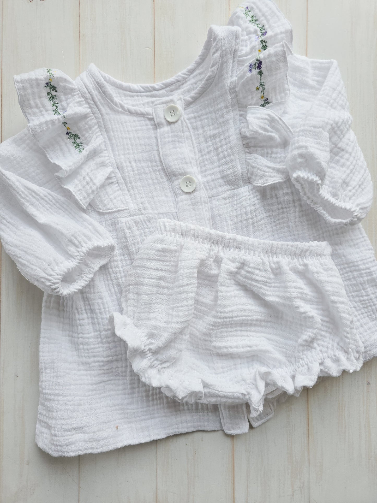Frilly bummies- White Muslin