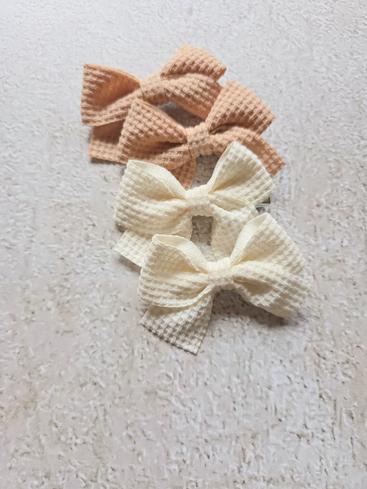 Alligator Hair Clips- Cream and Stone