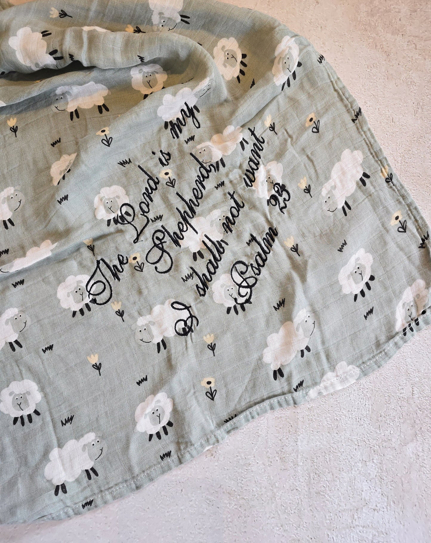 The Lord is my Shepherd Muslin Blanket