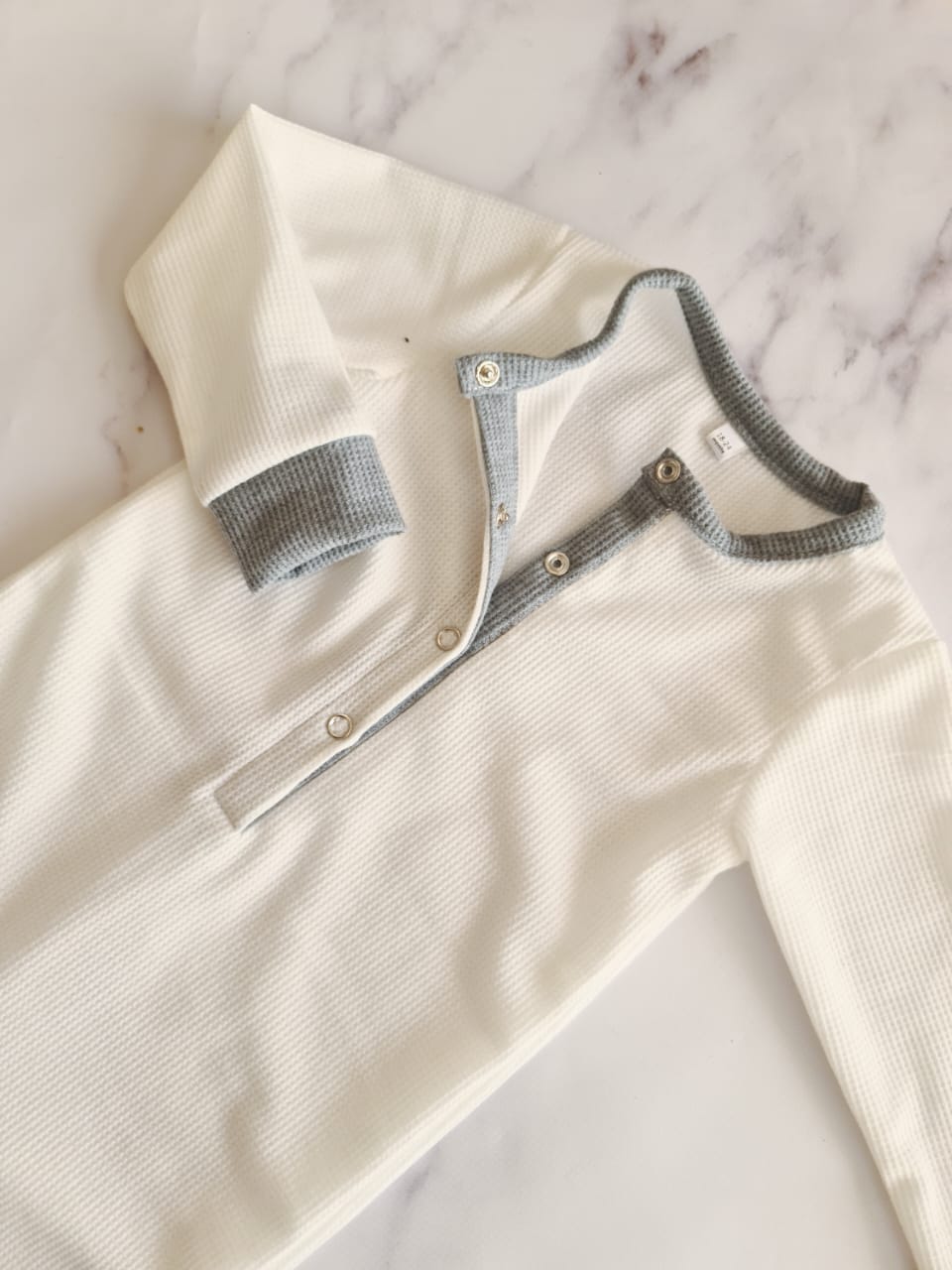 Henley Romper- Milk and Ash