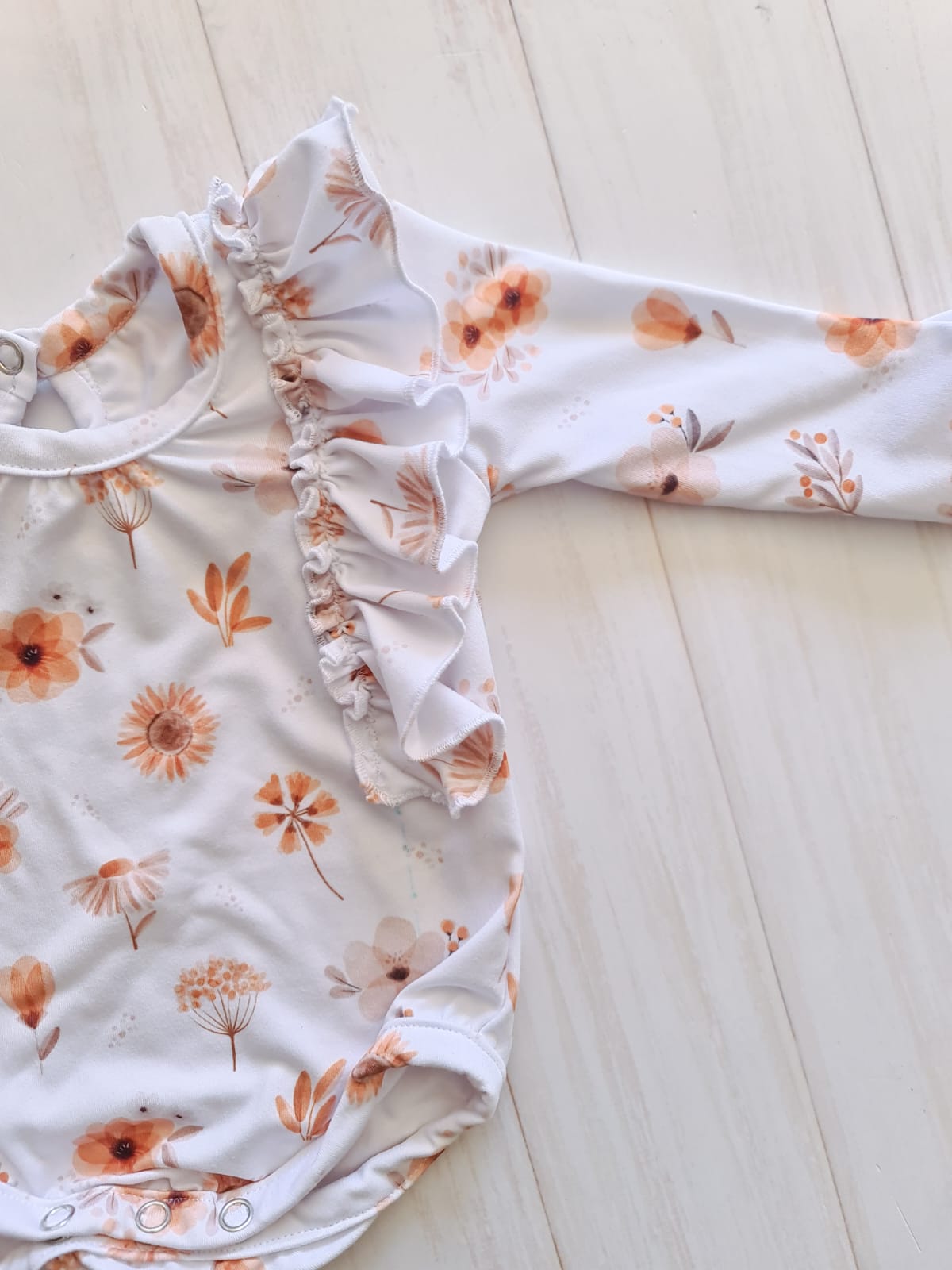 Front Ruffle Bodysuit- Autumn delight