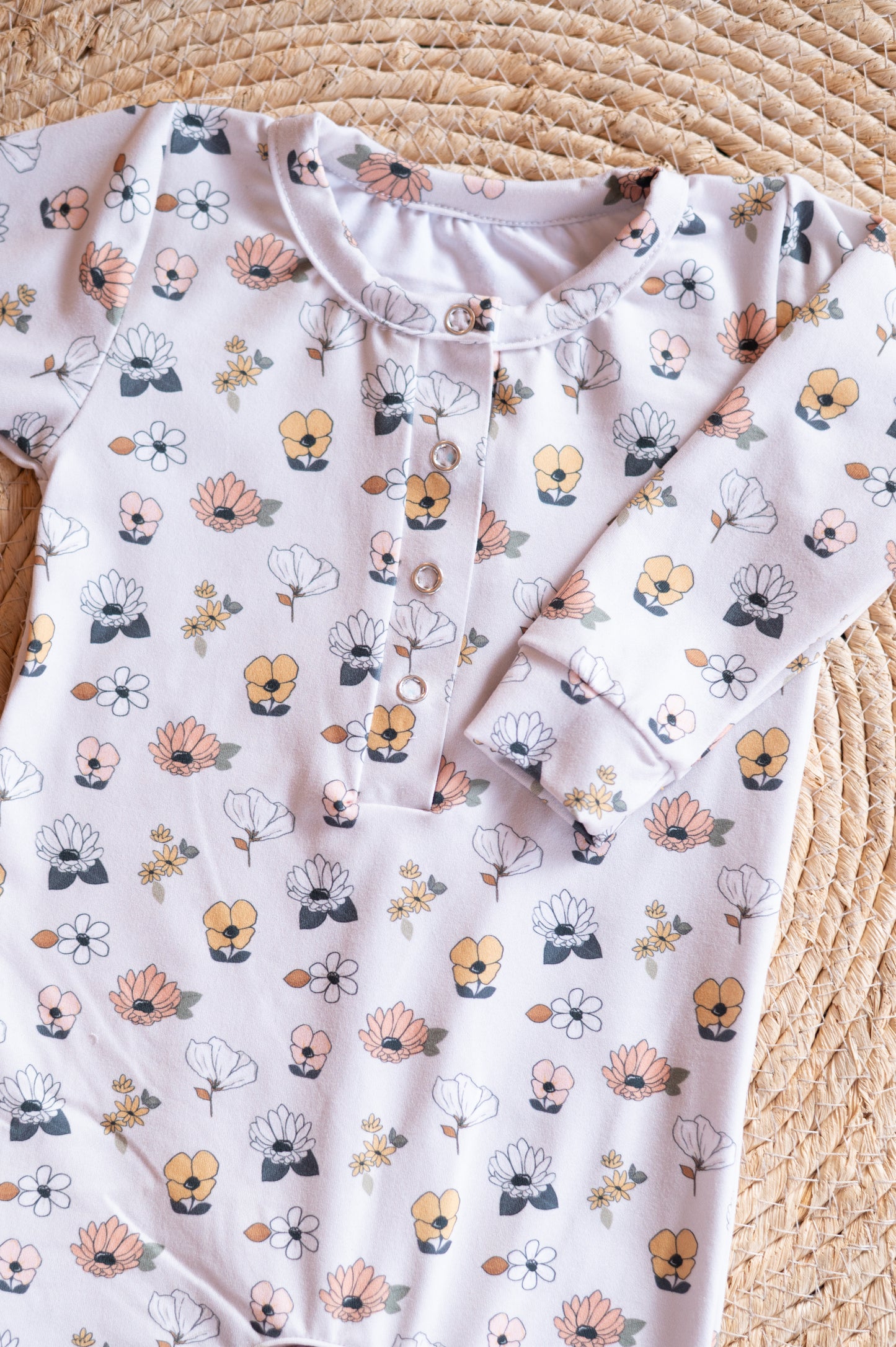 Henley Romper- Petite Petals
