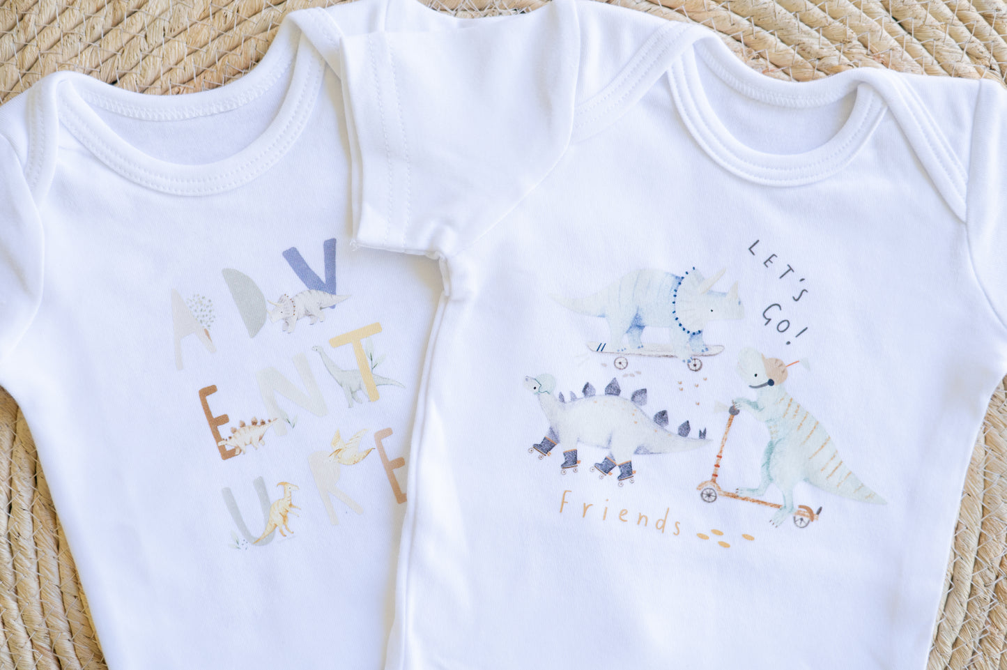 Printed Bodysuit- Roller Dinos