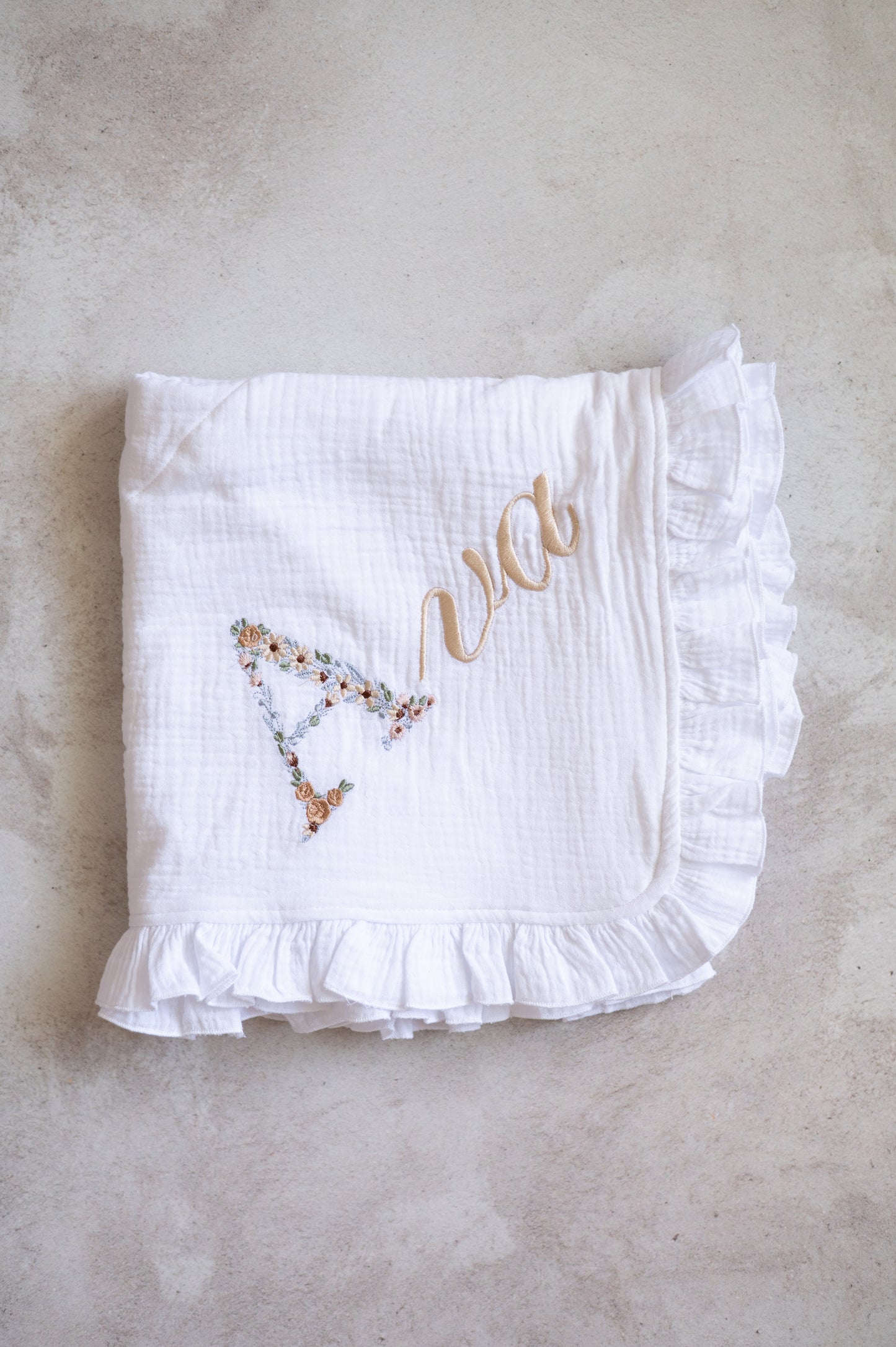 Custom embroidered name blanket