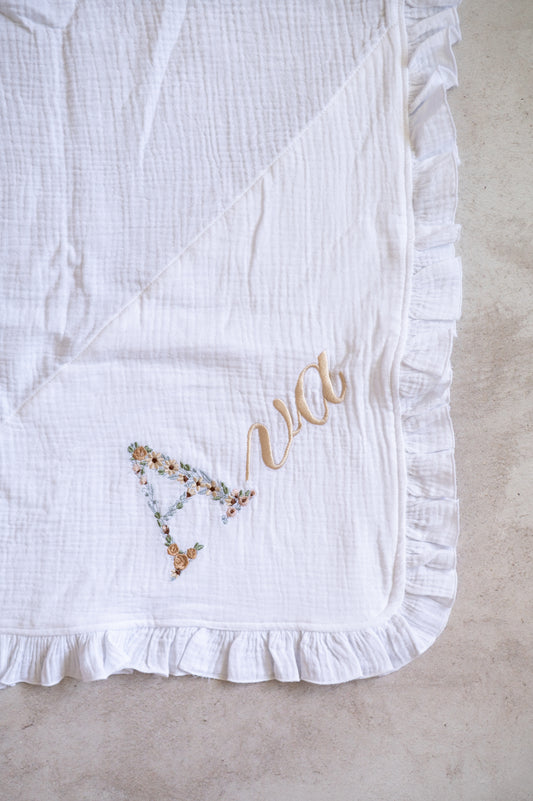 Custom embroidered name blanket
