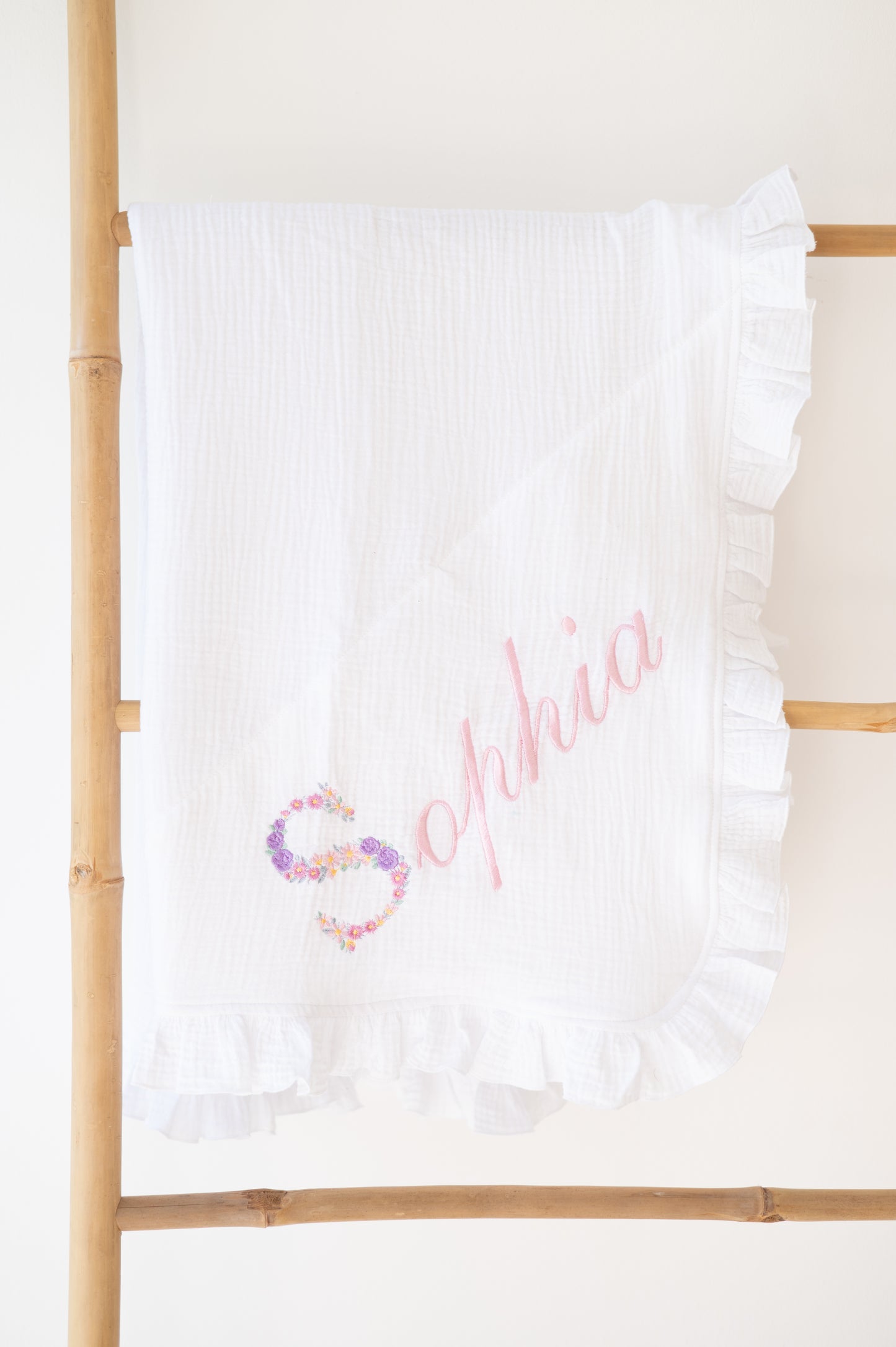 Custom embroidered name blanket
