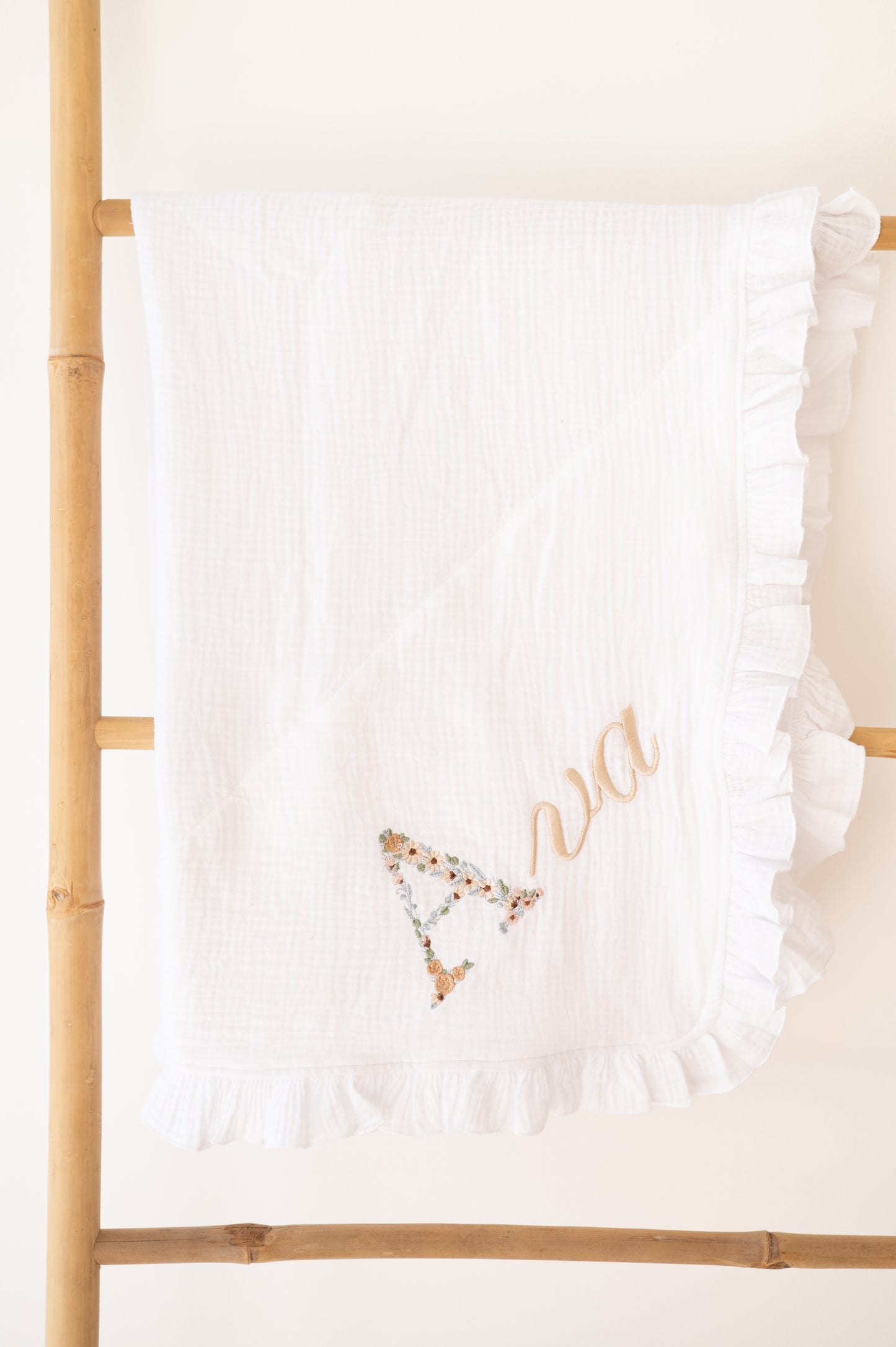Custom embroidered name blanket