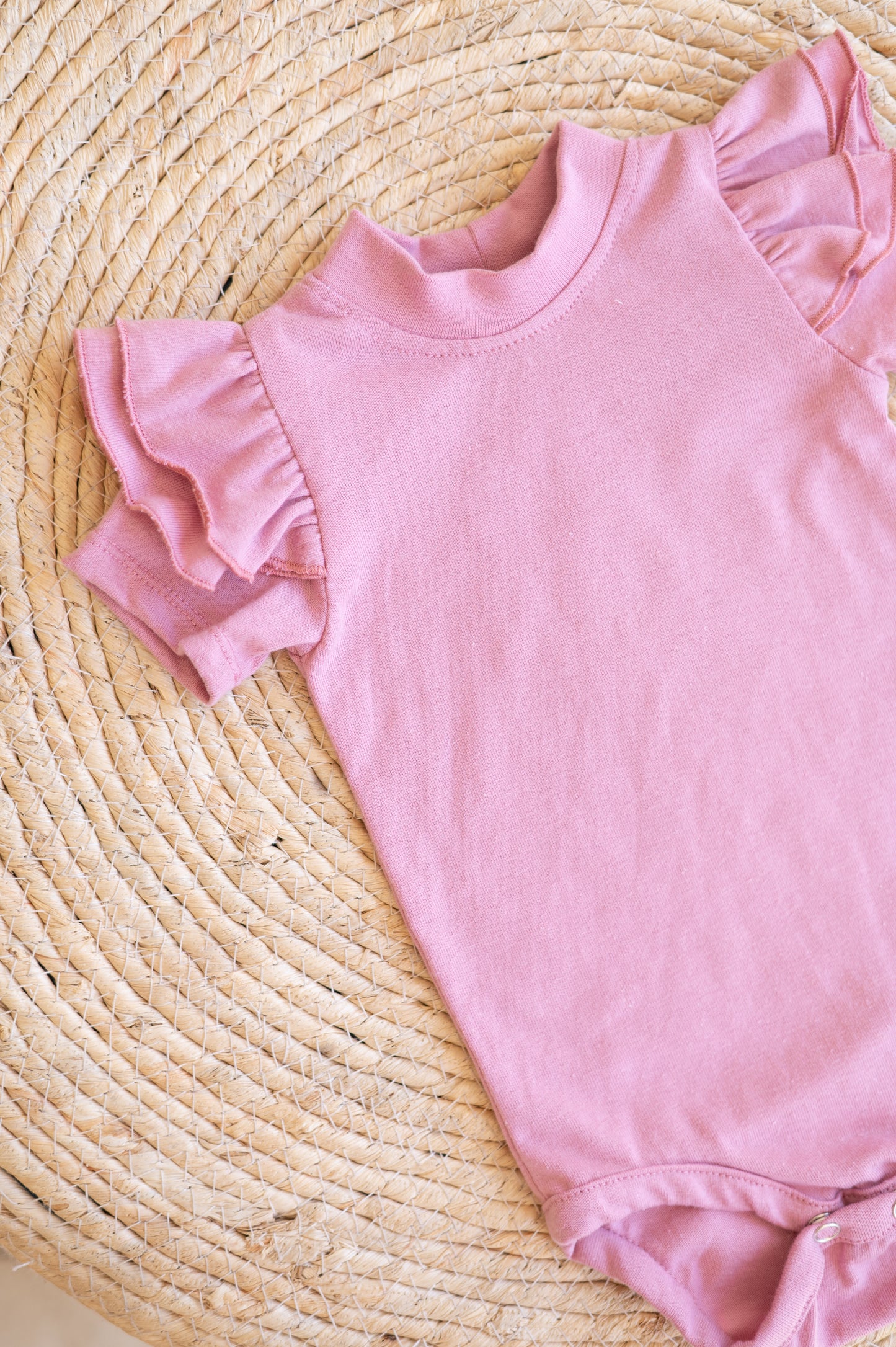 Double Frill Bodysuit-Dusty Pink