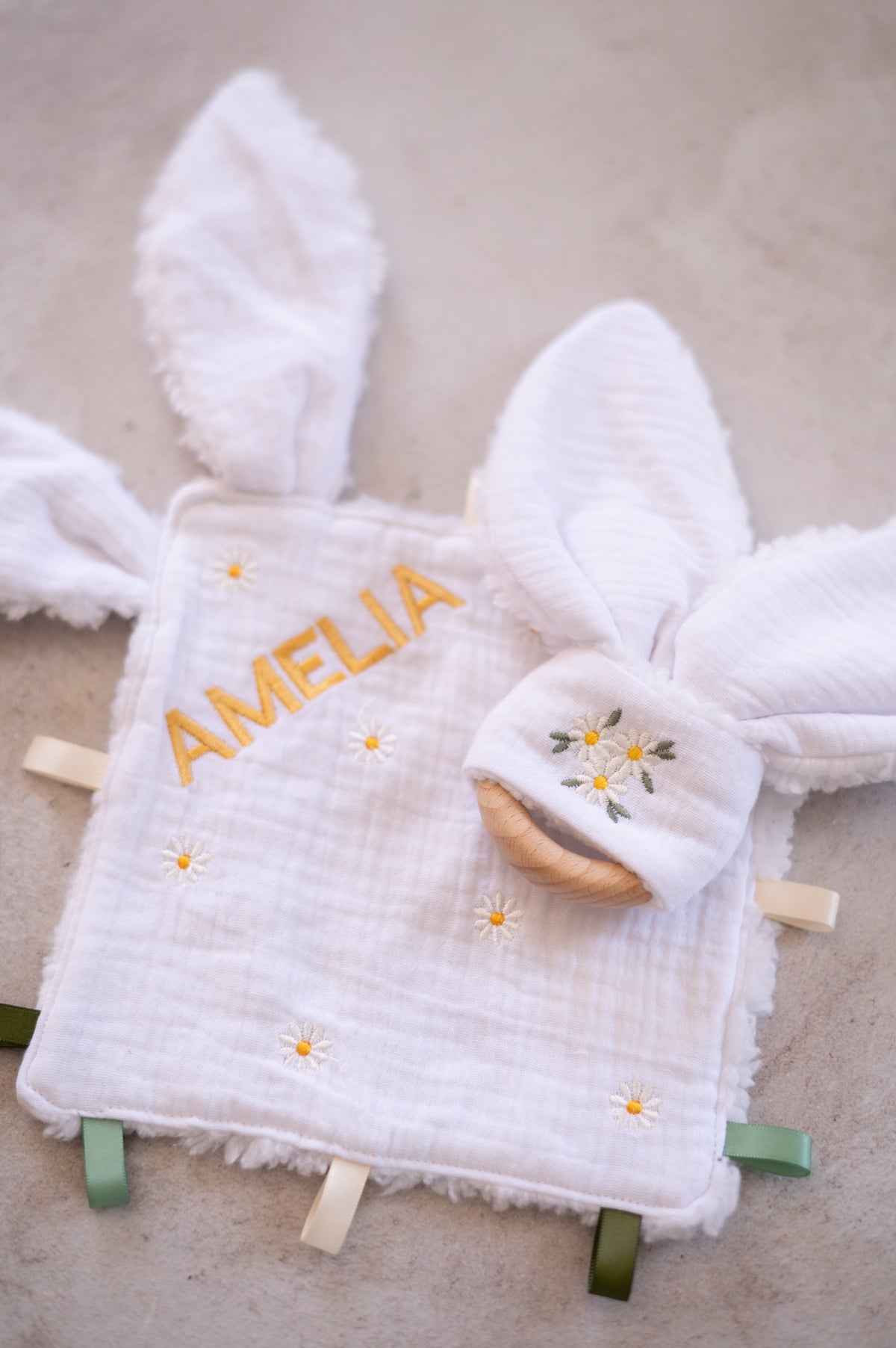 Personalised Daisy Embroidered Lovey (only)