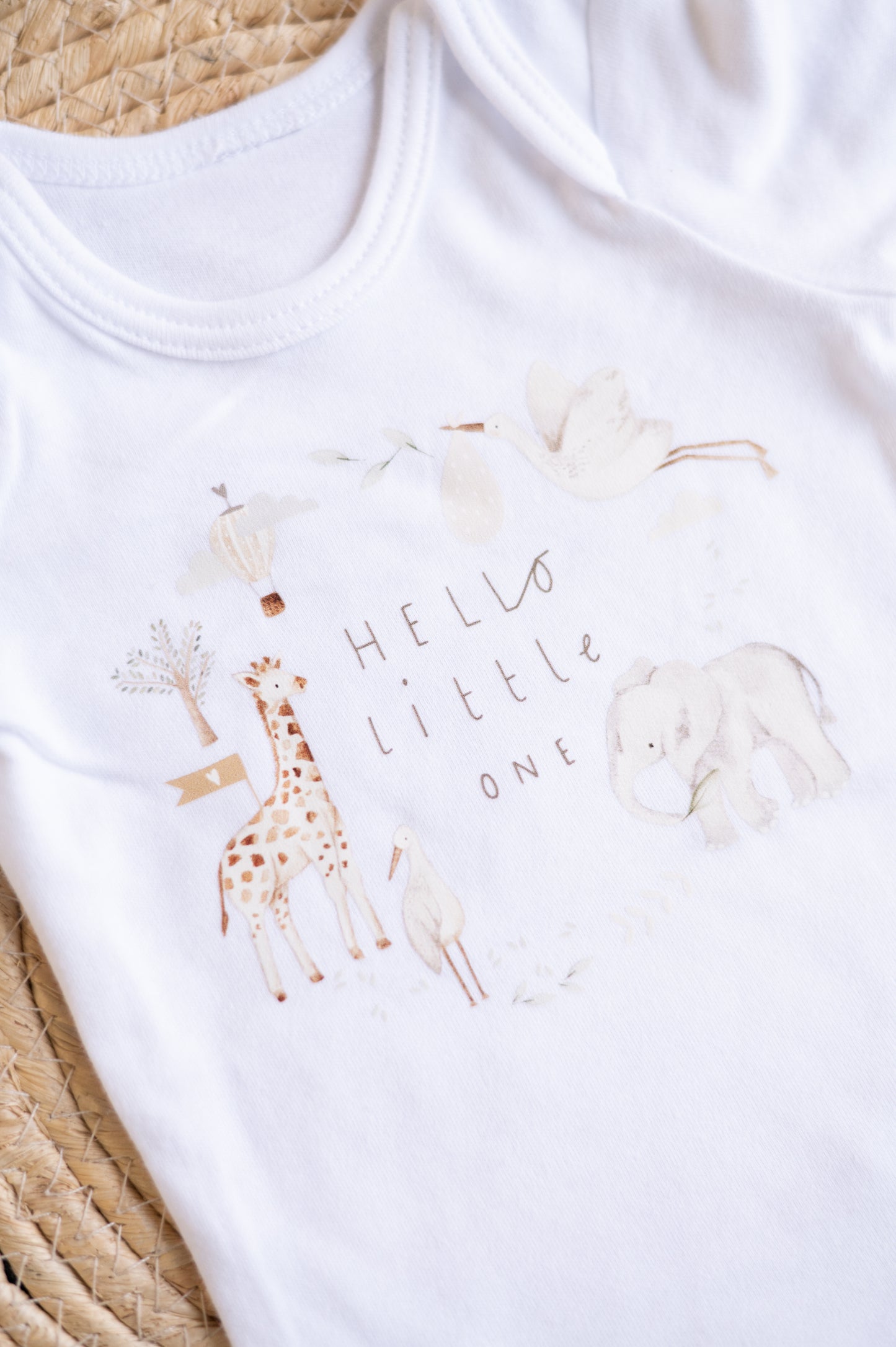 Printed Bodysuit- Hello Little One (African Safari)