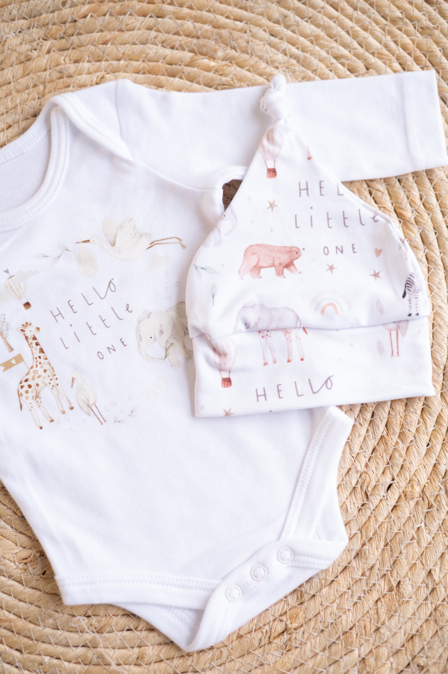 Printed Bodysuit- Hello Little One (African Safari)