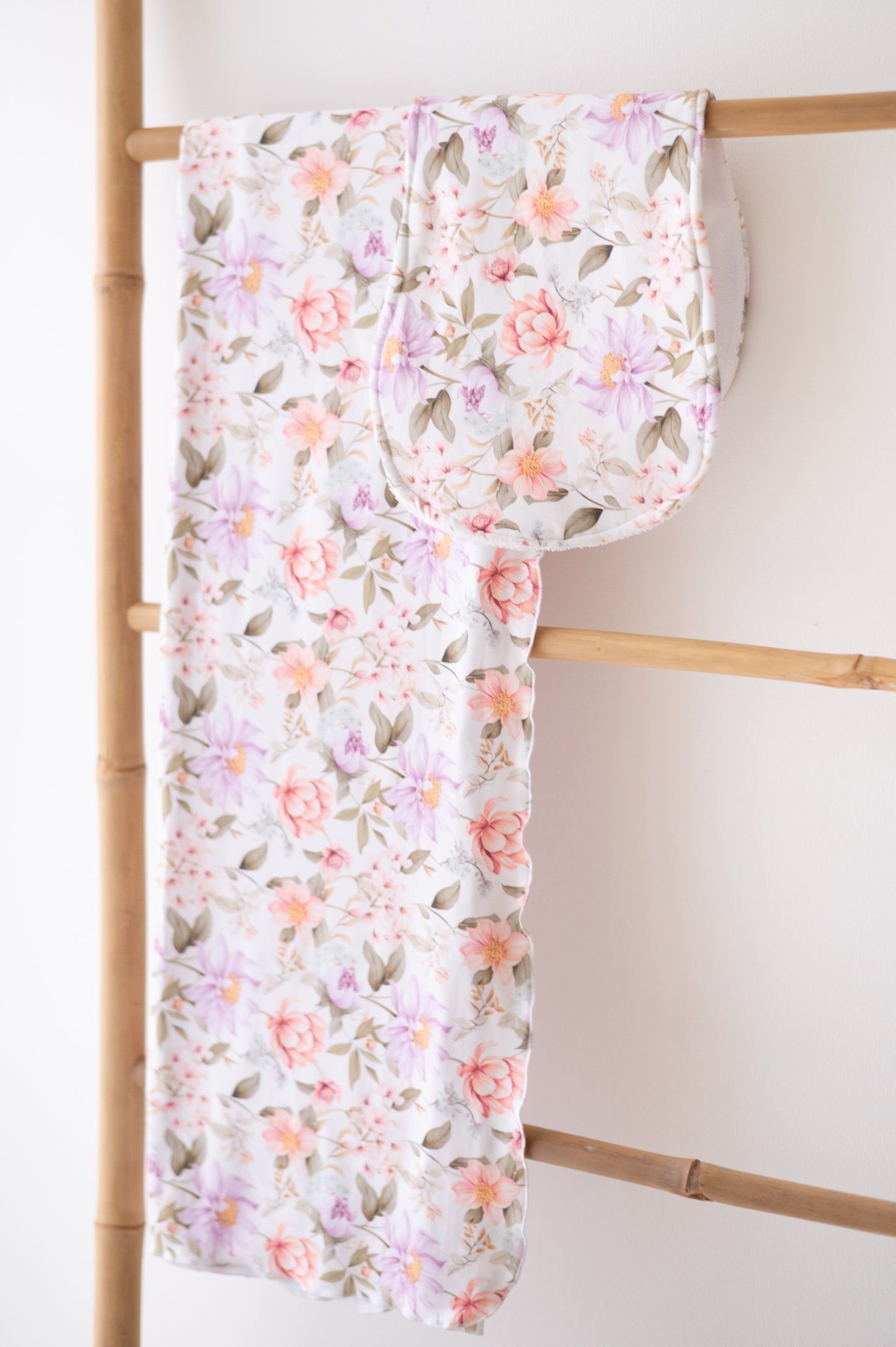 Burp Cloths- Plush Petals (with absorbent toweling)