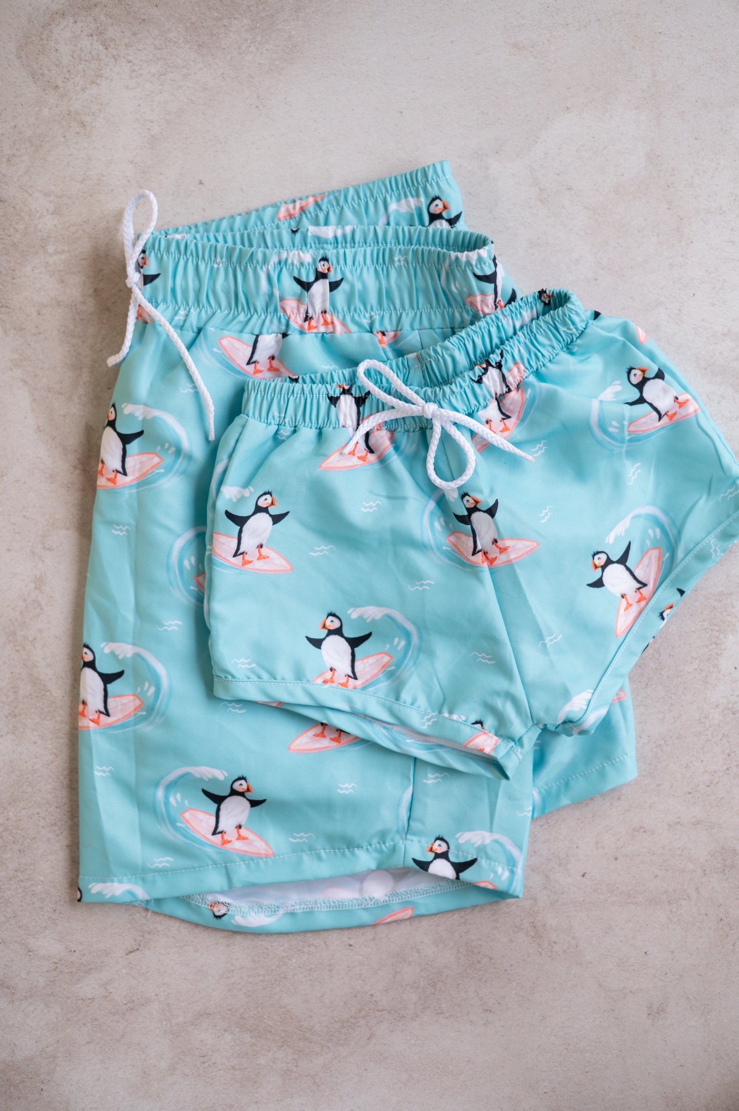 Boys Swim Boardies- Surfing Penguins