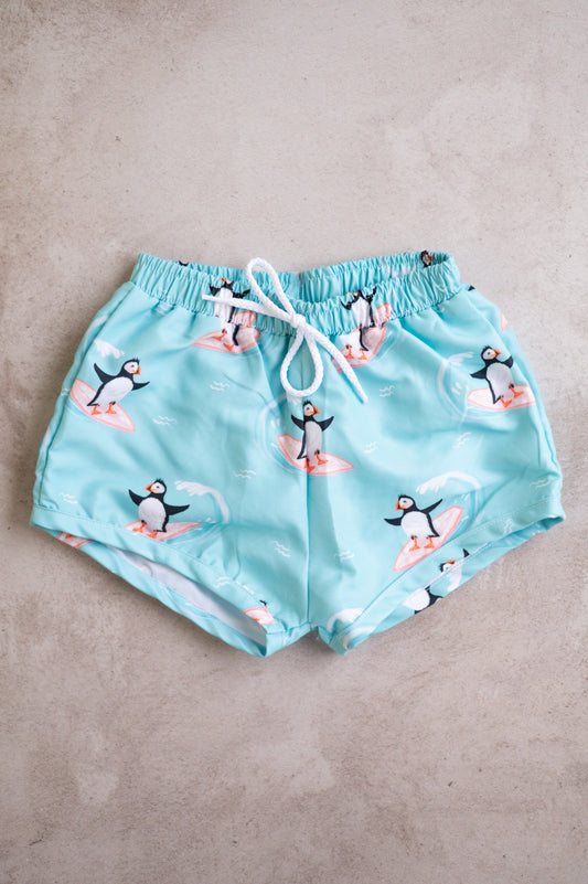 Boys Swim Boardies- Surfing Penguins