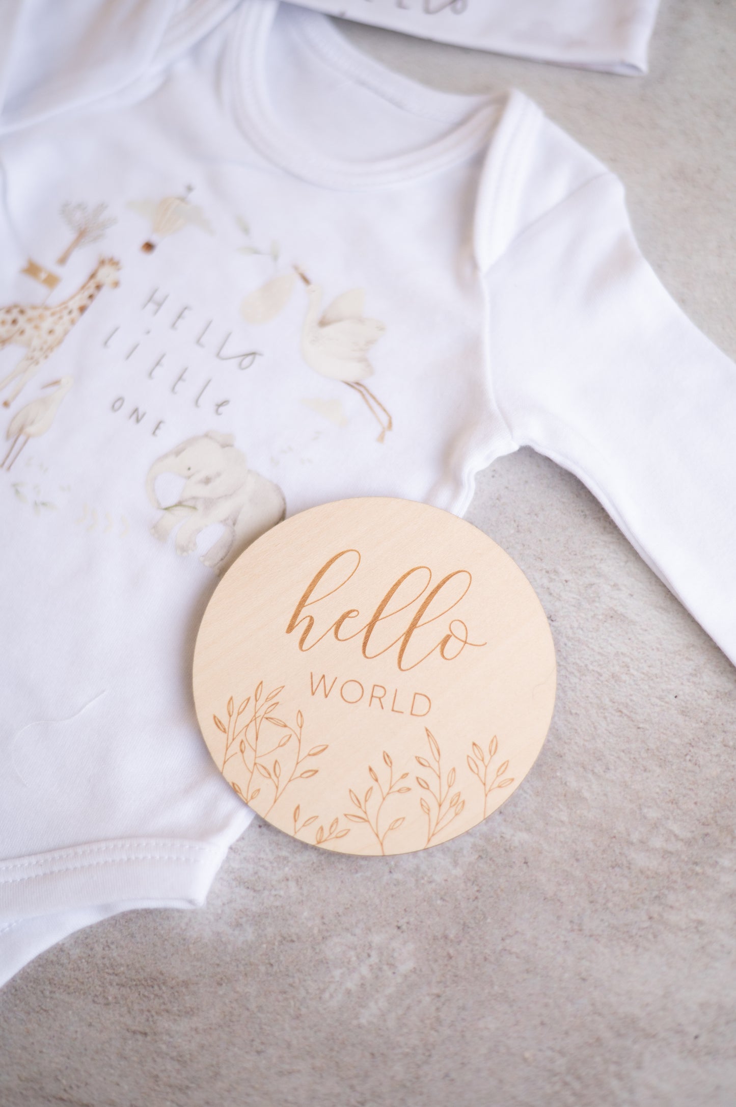 Printed Bodysuit- Hello Little One (African Safari)