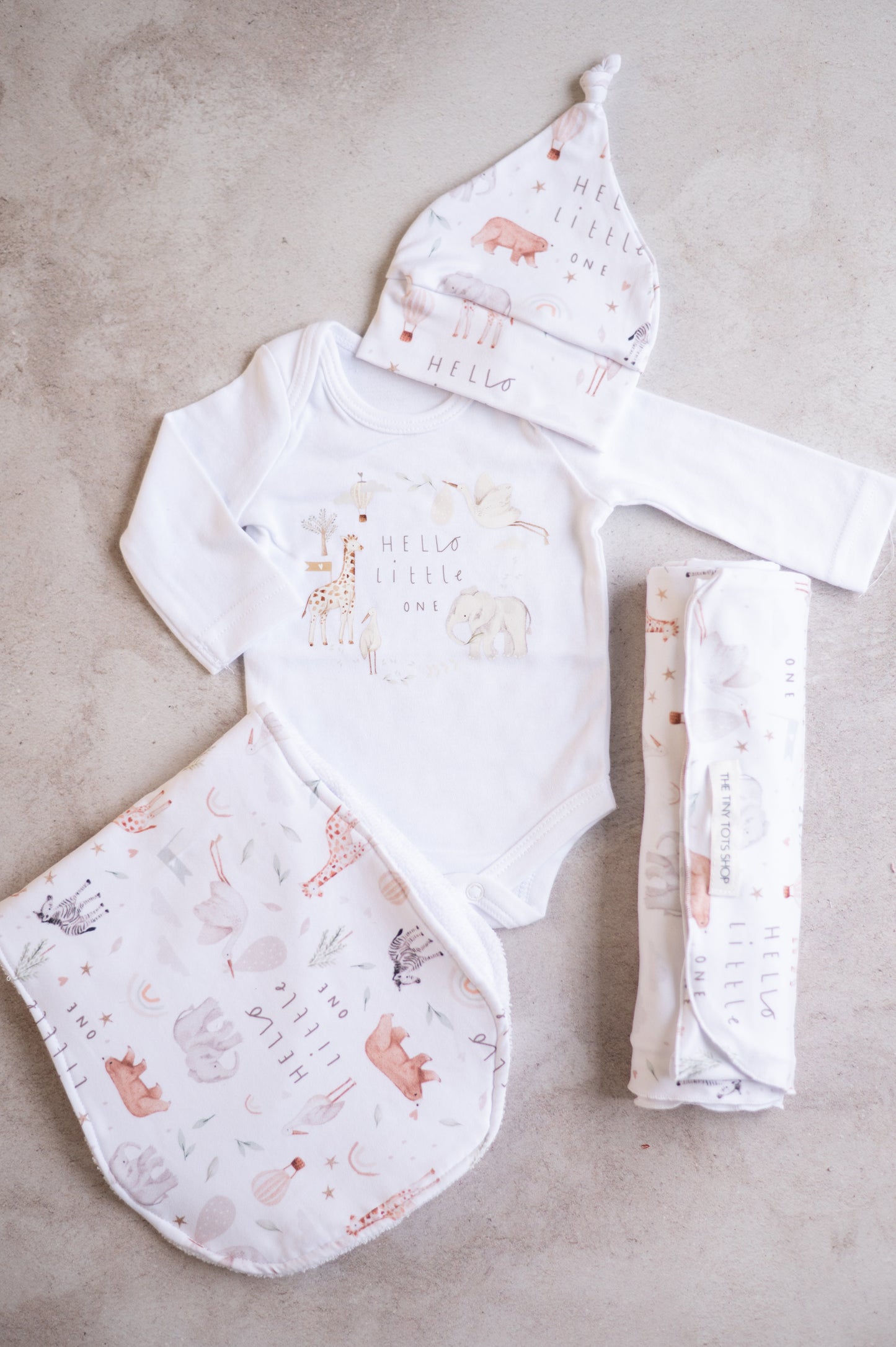 Printed Bodysuit- Hello Little One (African Safari)