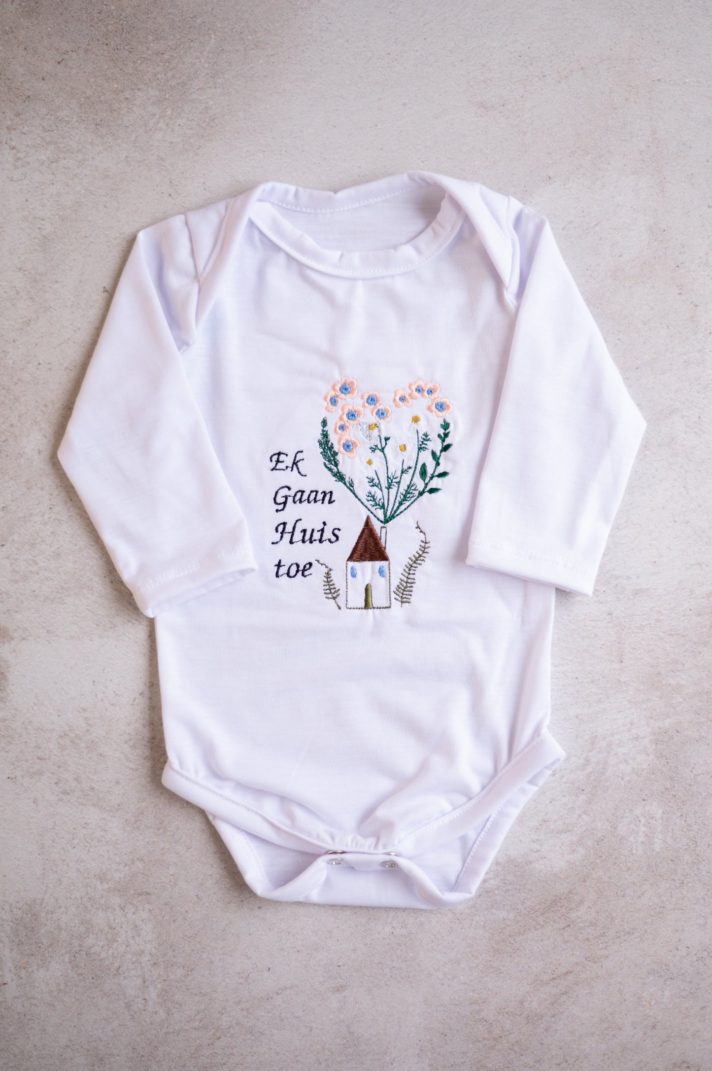 Embroidered Bodysuit- Ek gaan Huis toe/I'm going Home