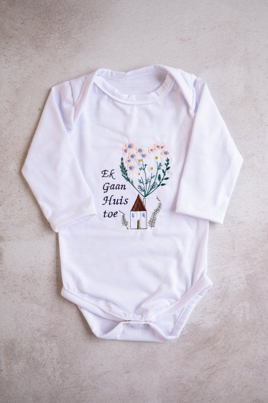 Embroidered Bodysuit- Ek gaan Huis toe/I'm going Home