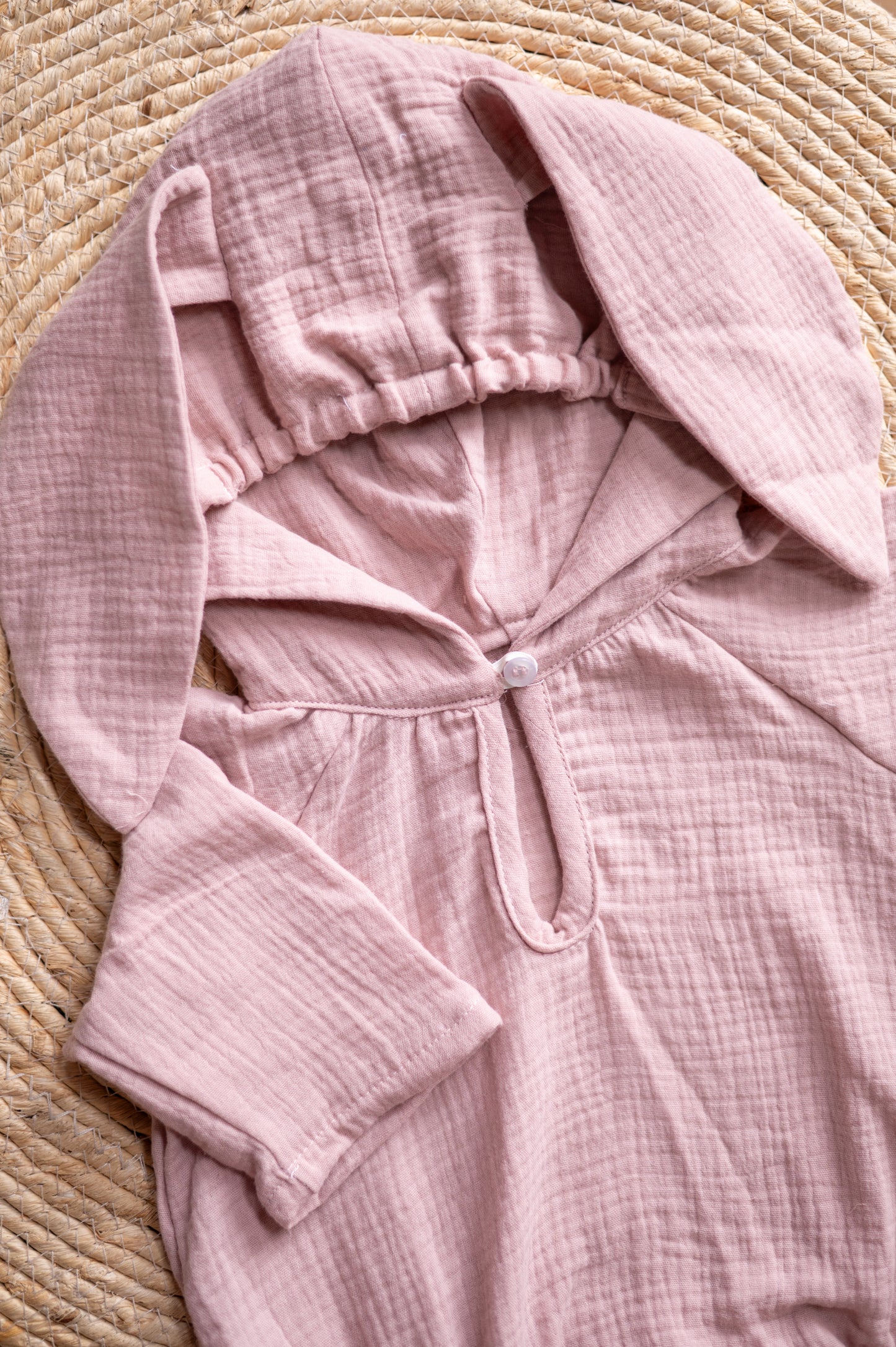Muslin Bunny Romper- Blush Pink