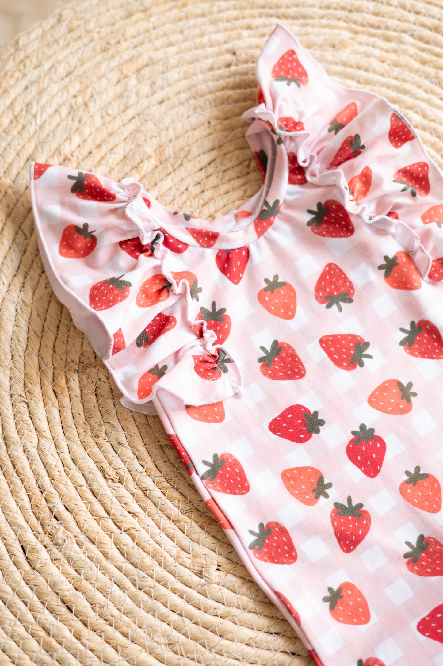 Flutter Jumpsuit- Strawberries