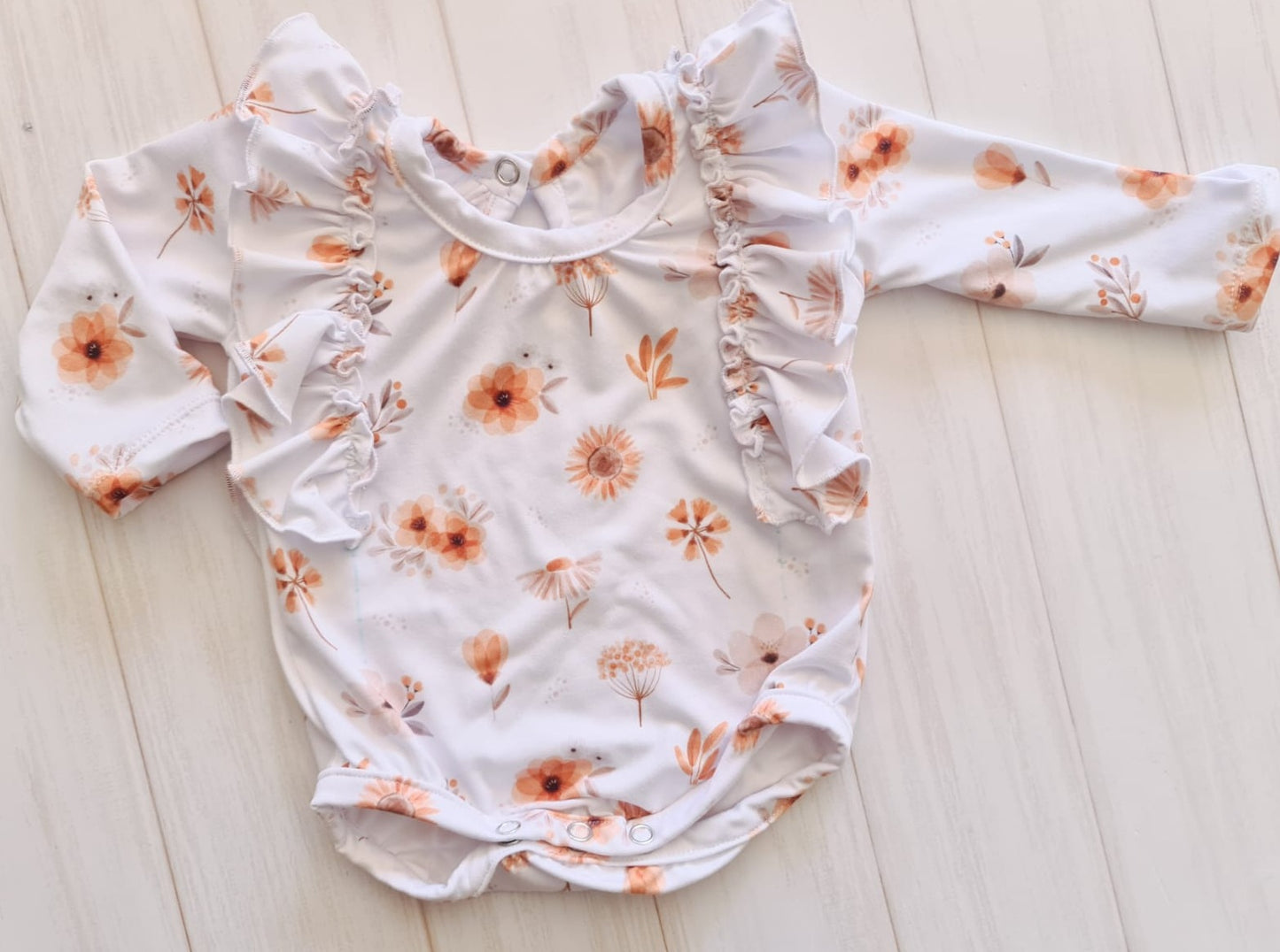 Front Ruffle Bodysuit- Autumn delight