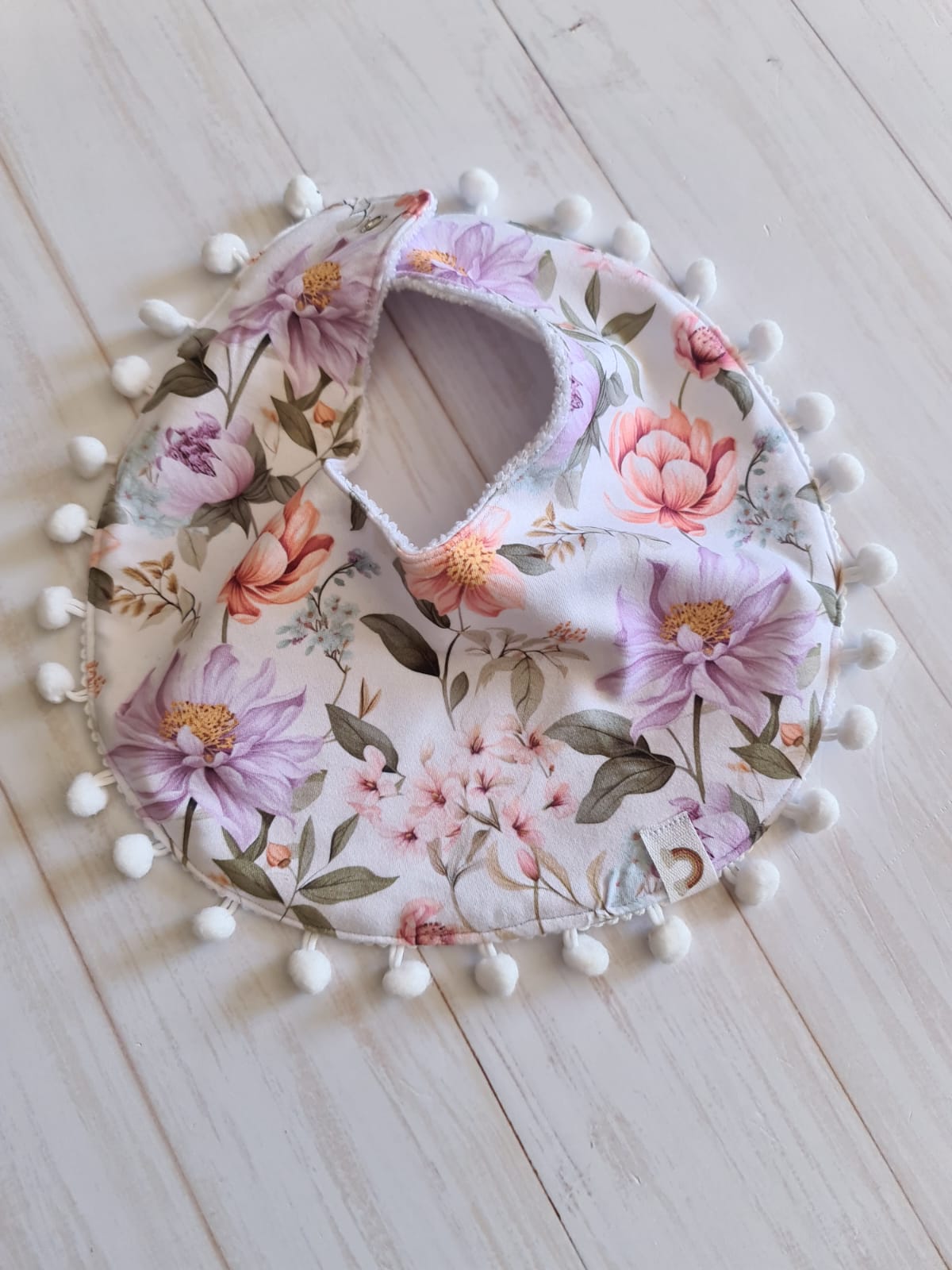 Girls Round Bibs- Plush Petals
