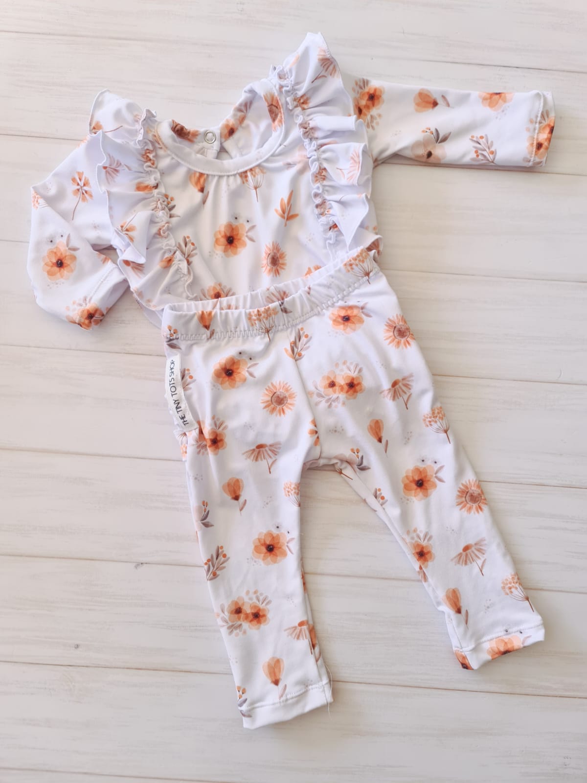 Front Ruffle Bodysuit- Autumn delight