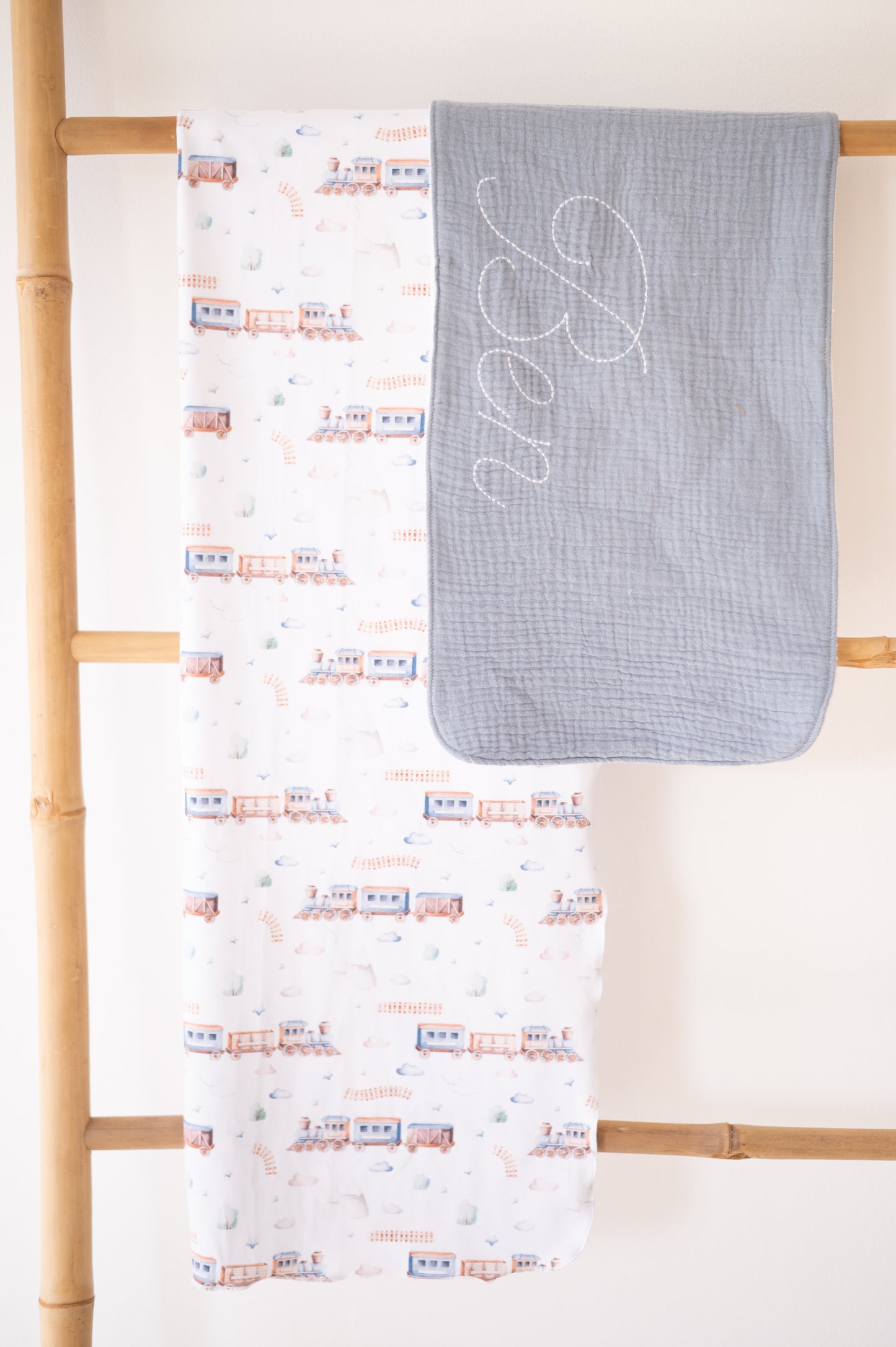 Swaddle Blanket Set- Baby Trains