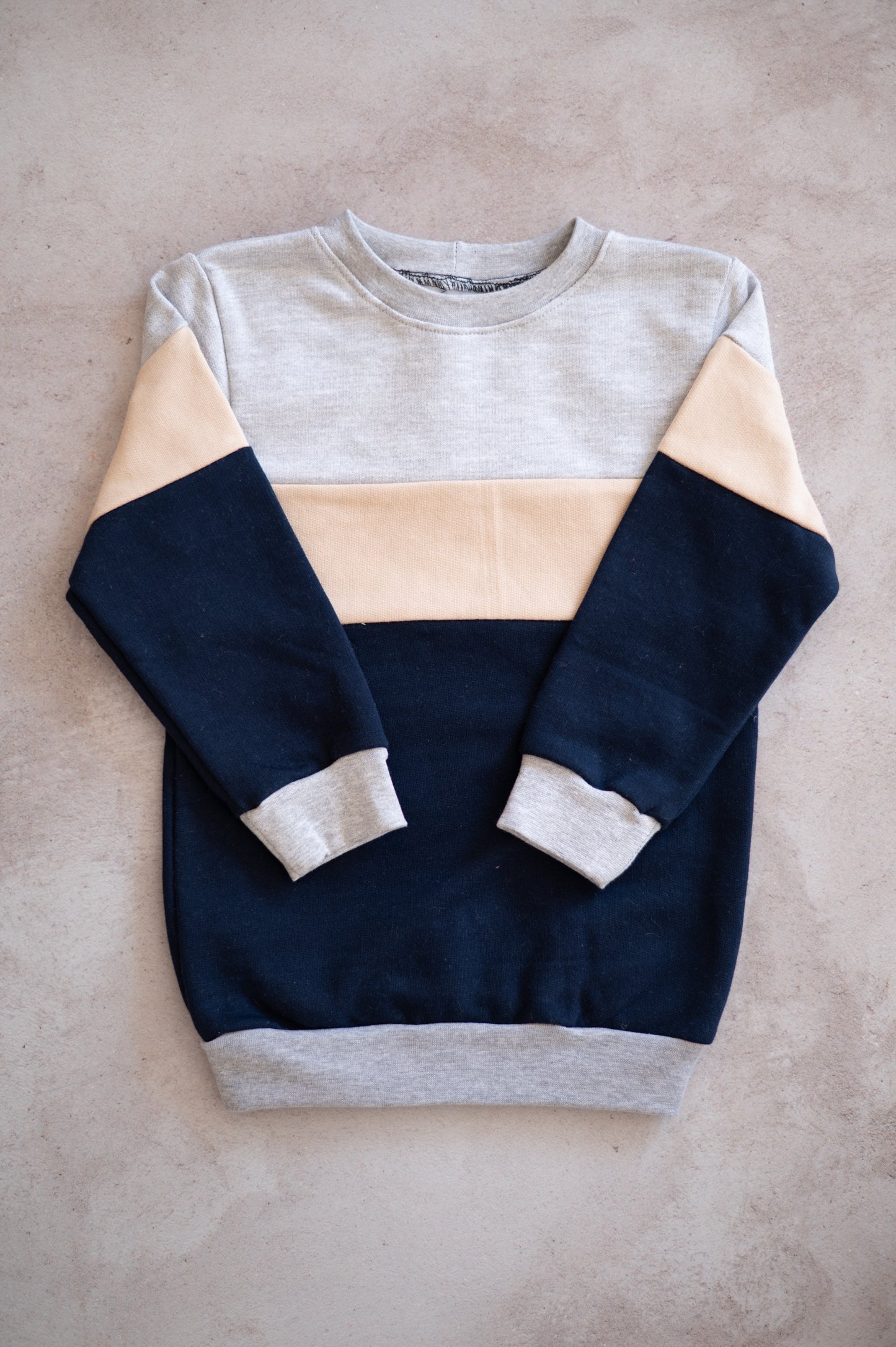 Color Block Tracksuit set- Navy, Stone and Grey