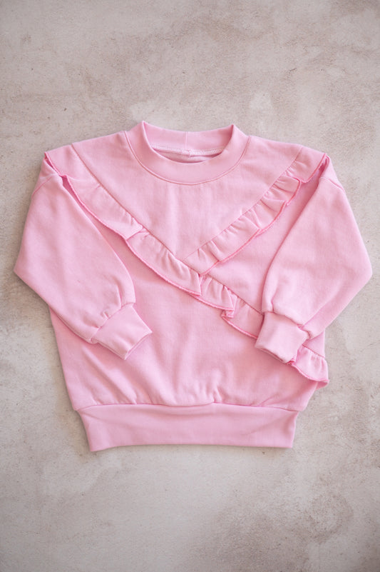 Frilly Sweater- Pastel Pink
