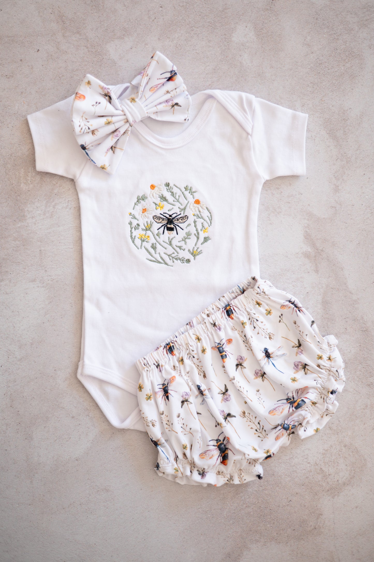 Bees and Wildflower embroidery set