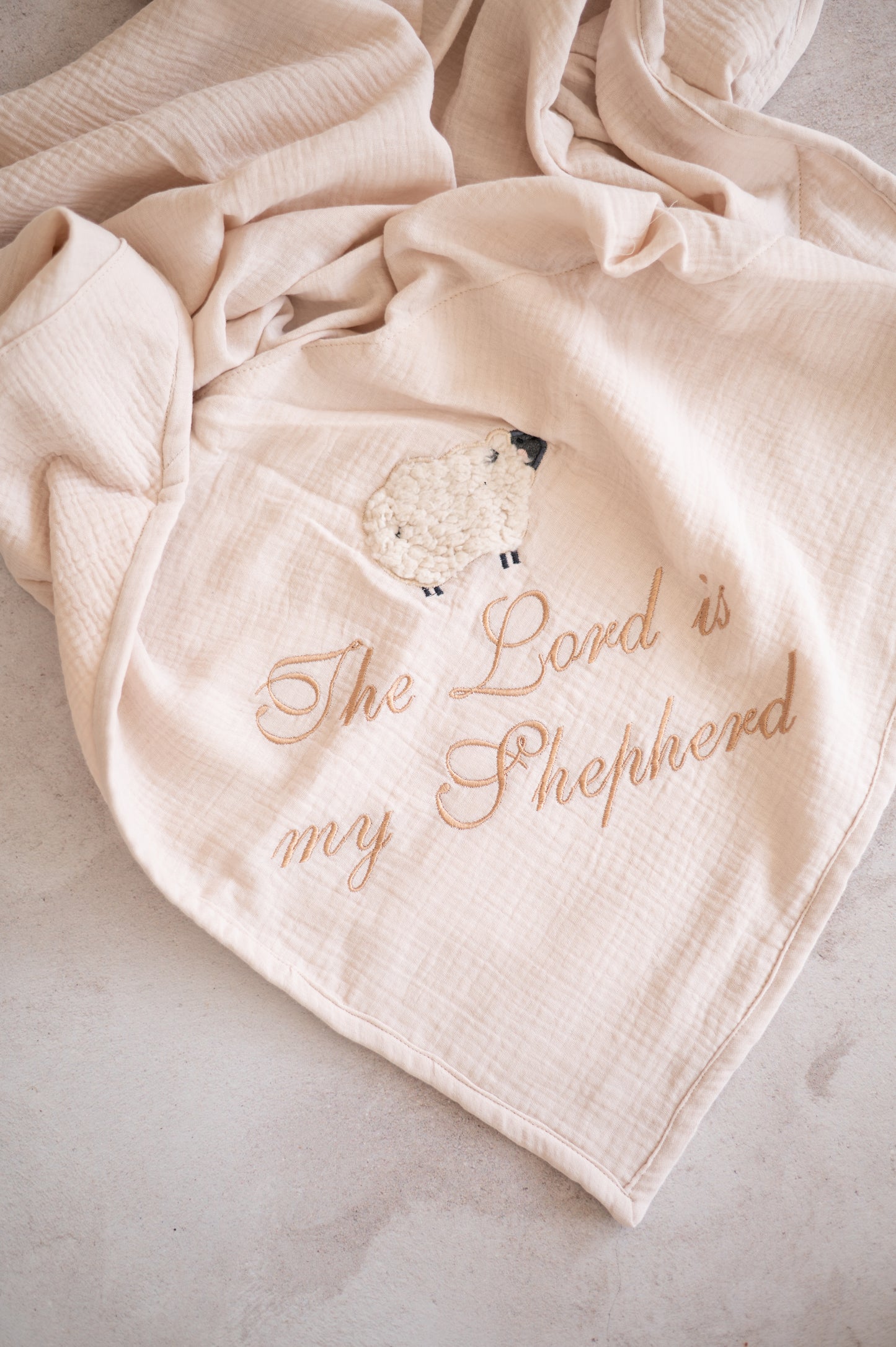 Sheep Aplique Muslin blanket (only)