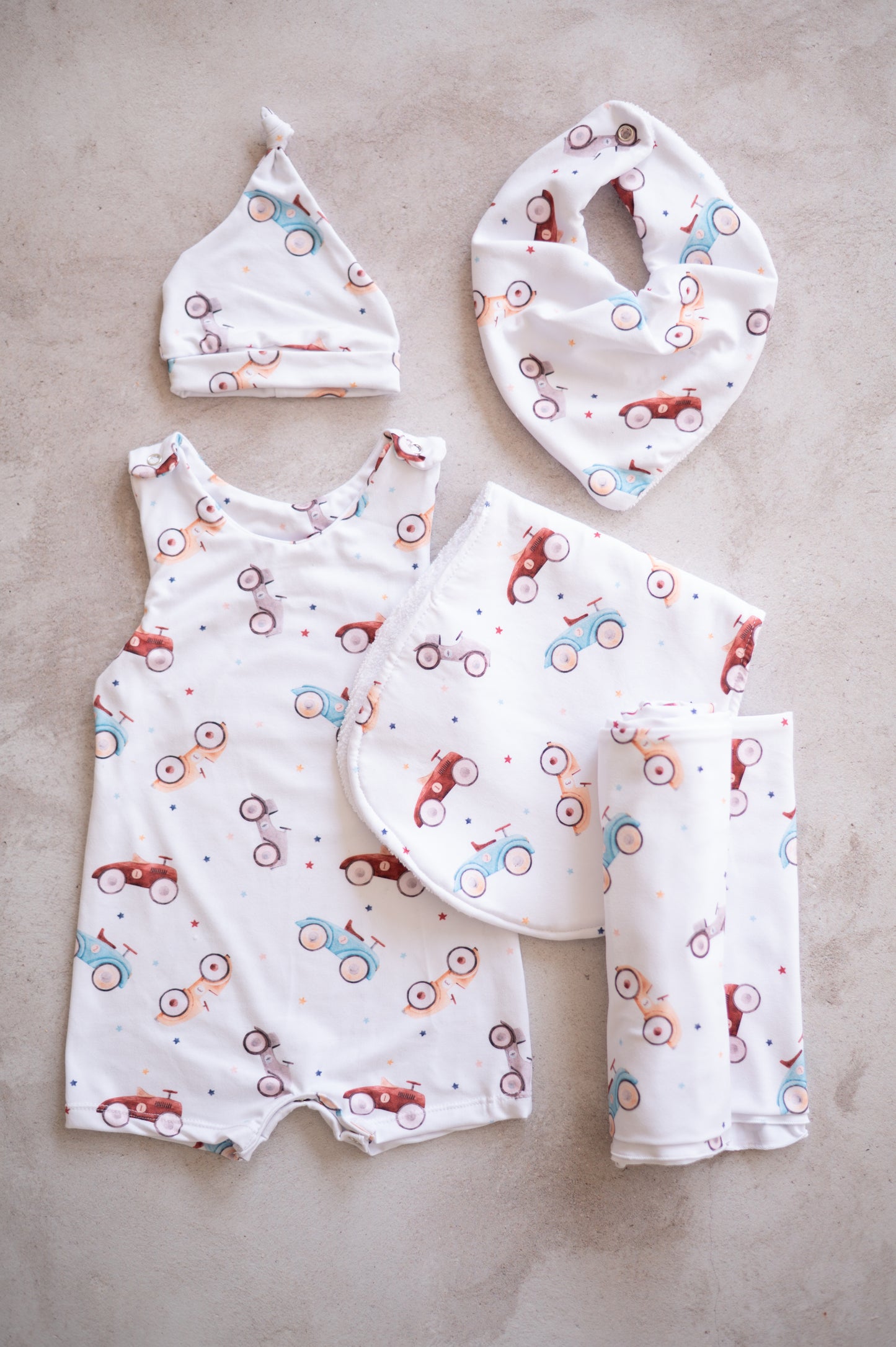 Summer Romper- Vintage Cars