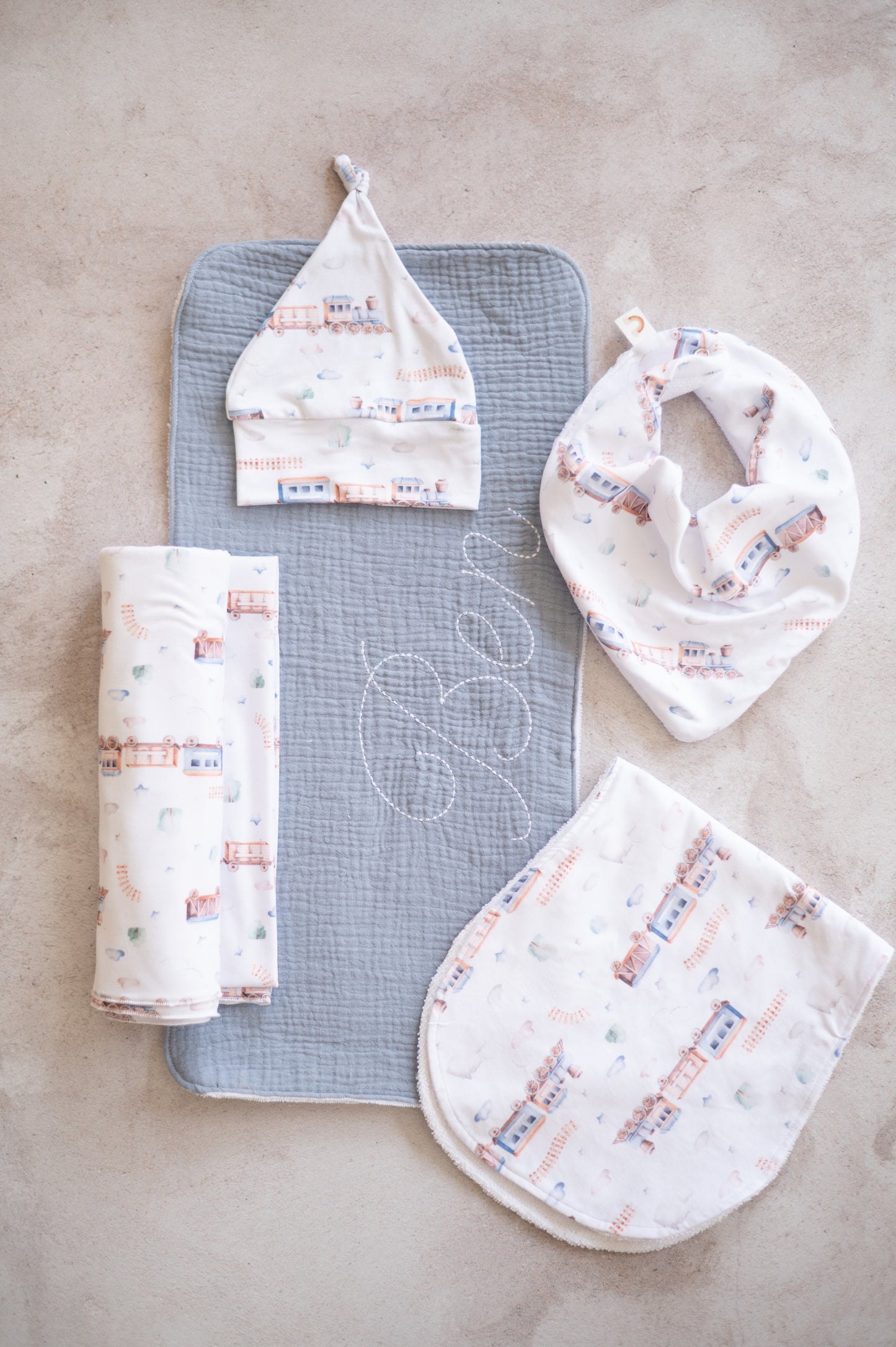 Swaddle Blanket Set- Baby Trains
