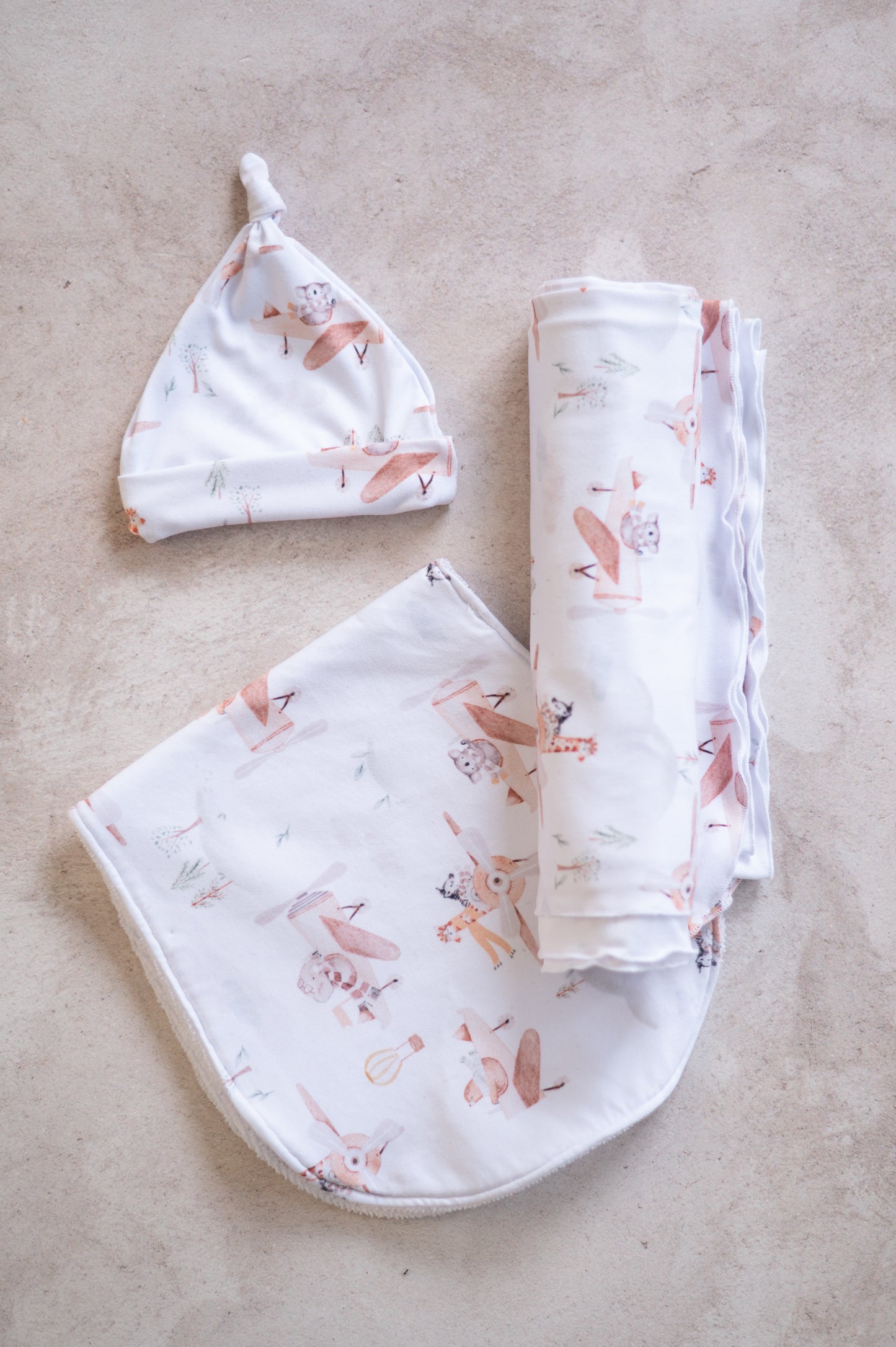 Swaddle Blanket 2 piece set- Up and Away