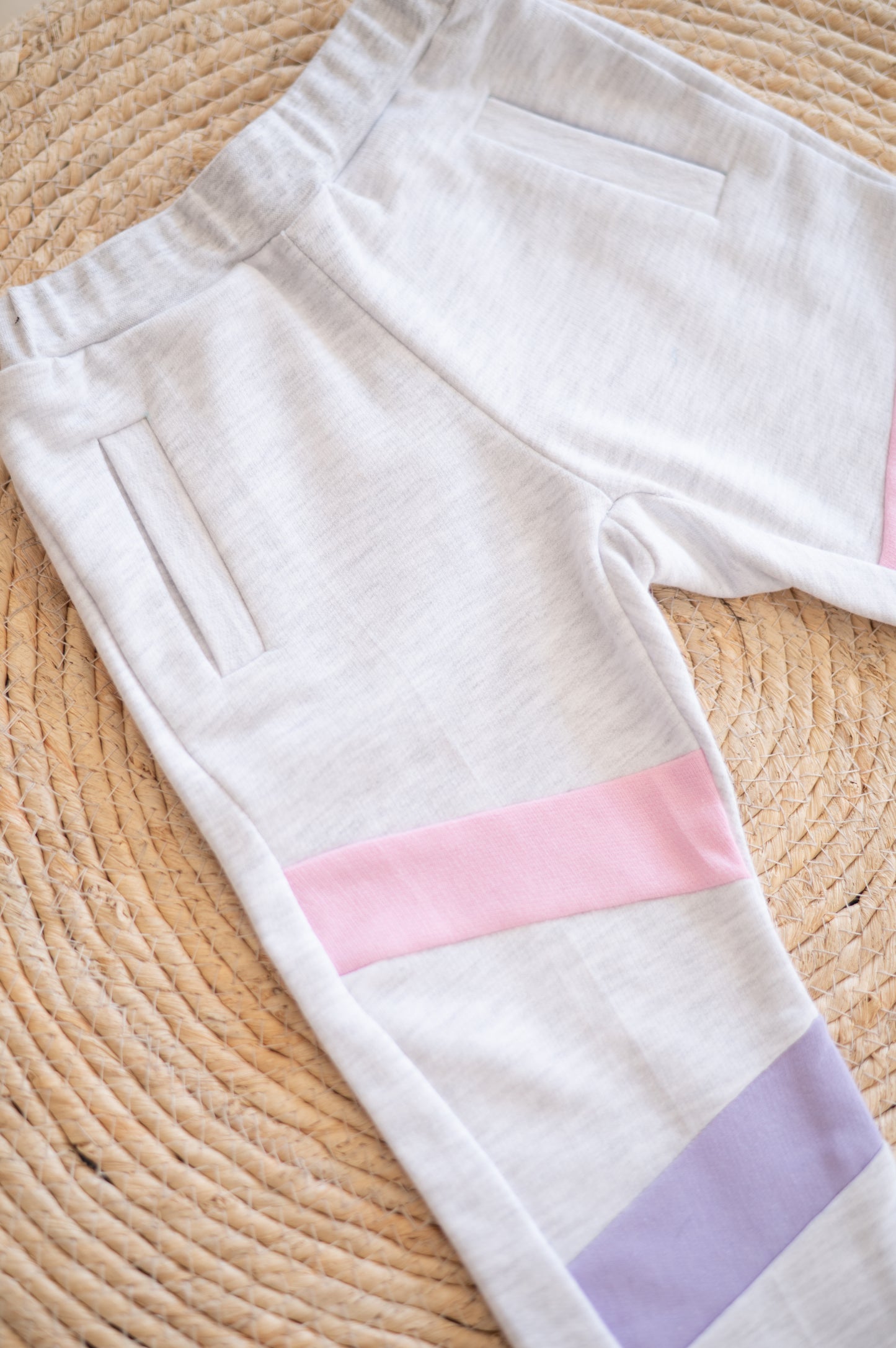 Color Block Sweater- Pink, Lilac and Grey