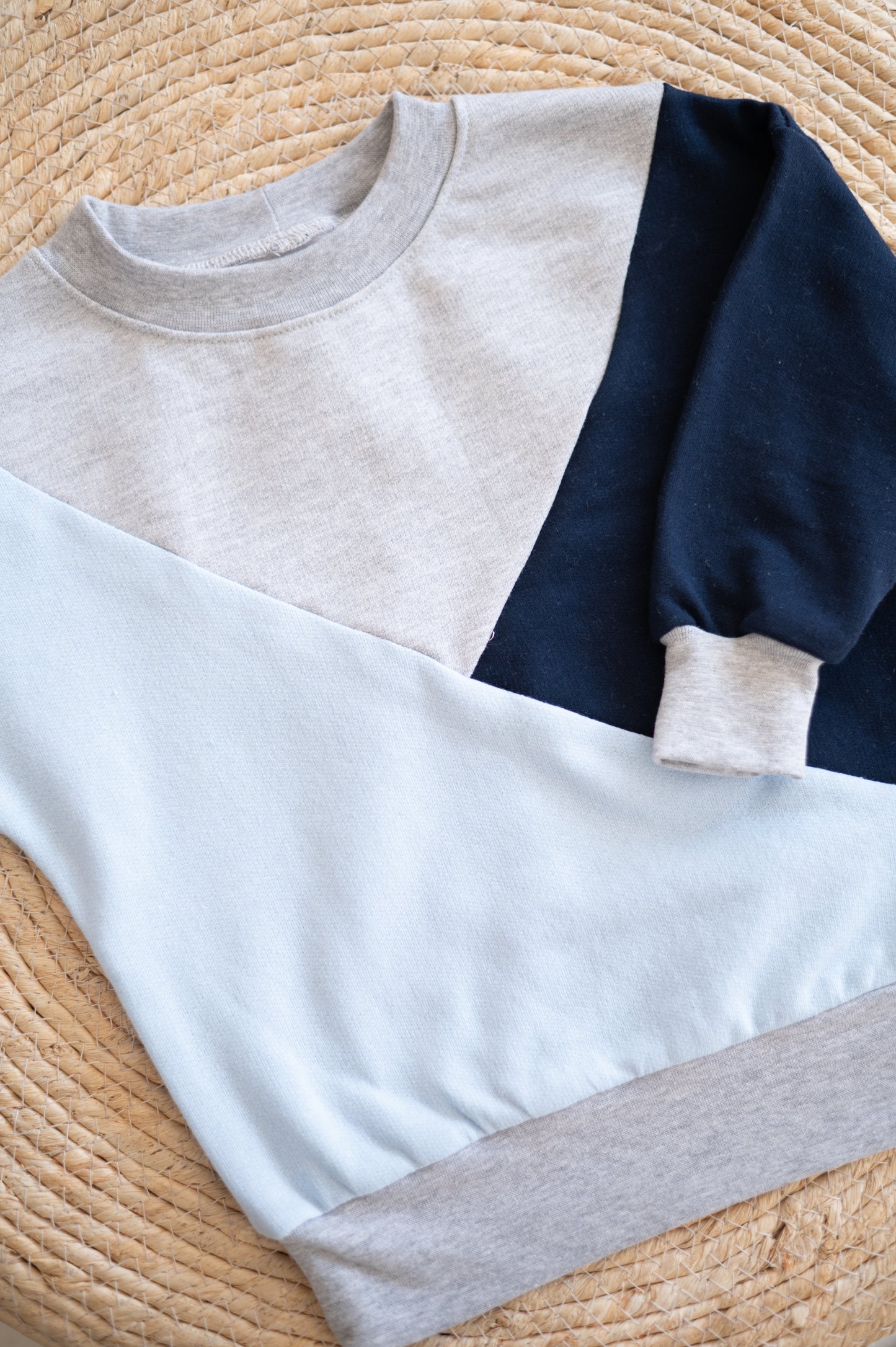 Color Block Tracksuit set- Navy, Light blue and Grey