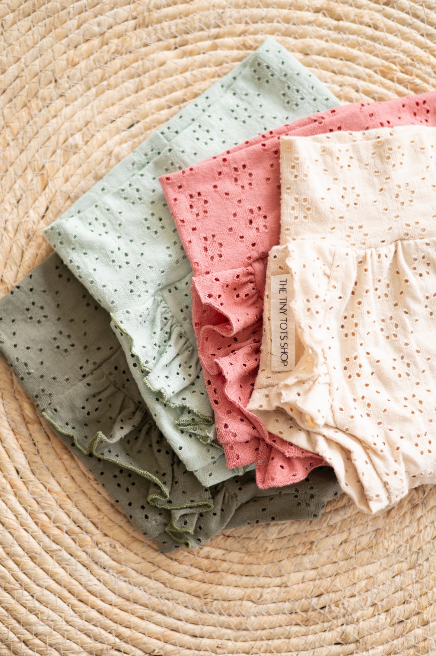 Front Ruffle Bloomers- Embroidered Beige