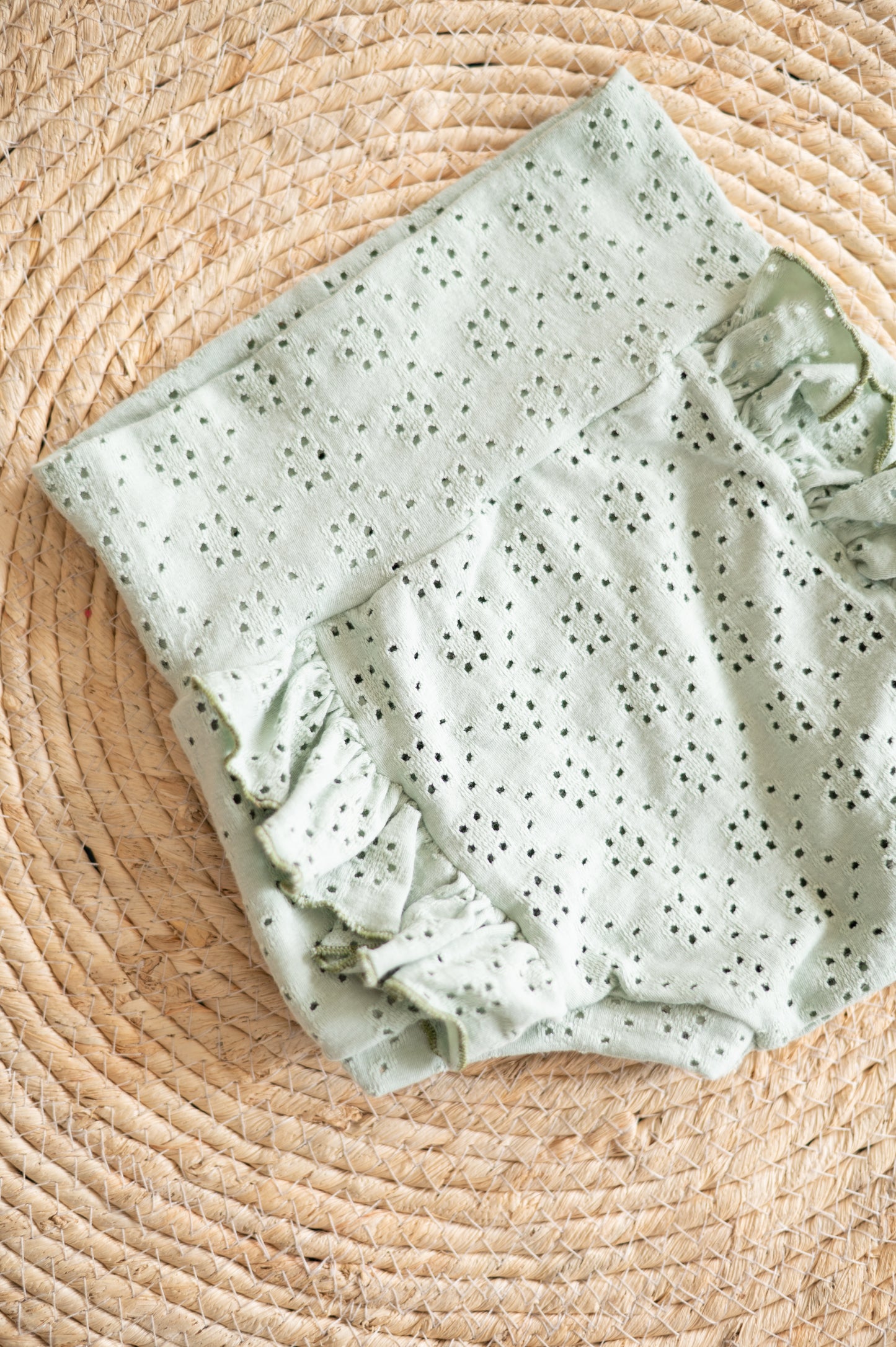 Front Ruffle Bloomers- Embroidered Sage